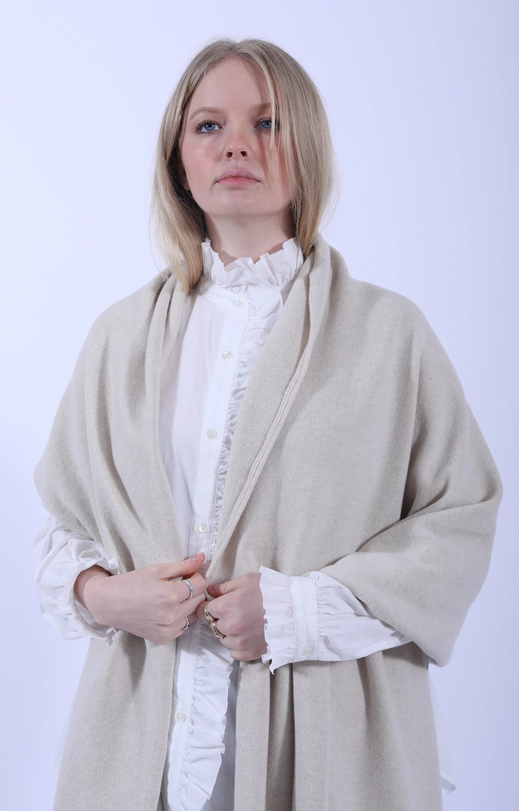 Selvedge Rib Scarf Crema