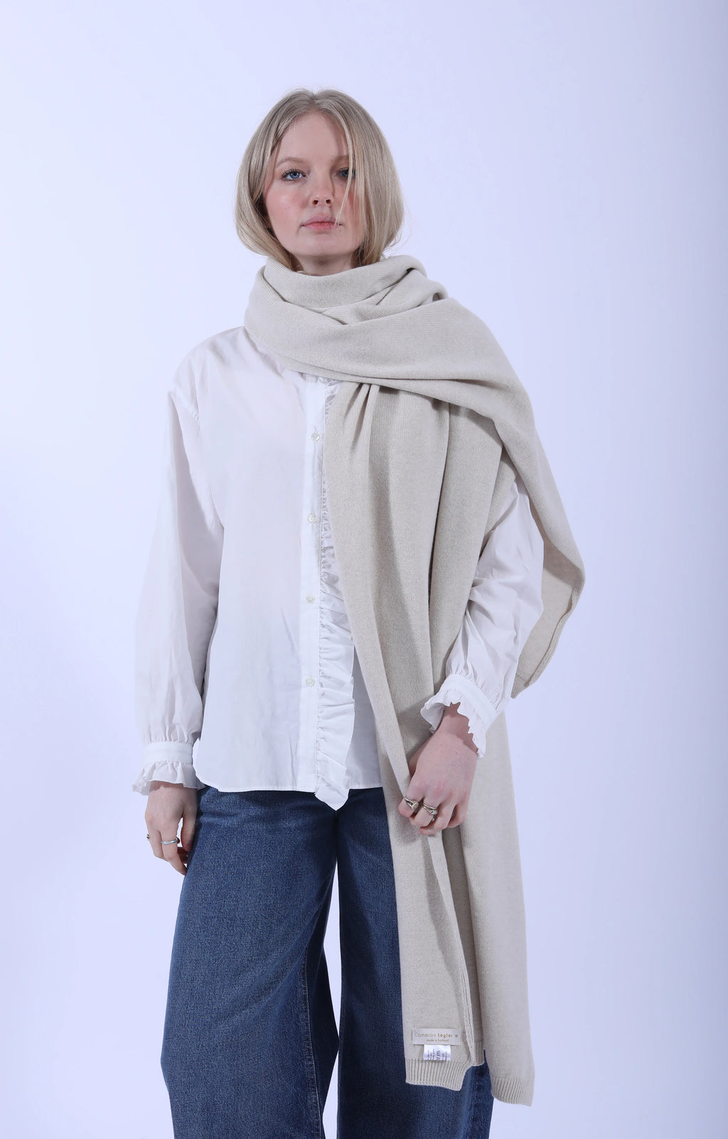 Selvedge Rib Scarf Crema