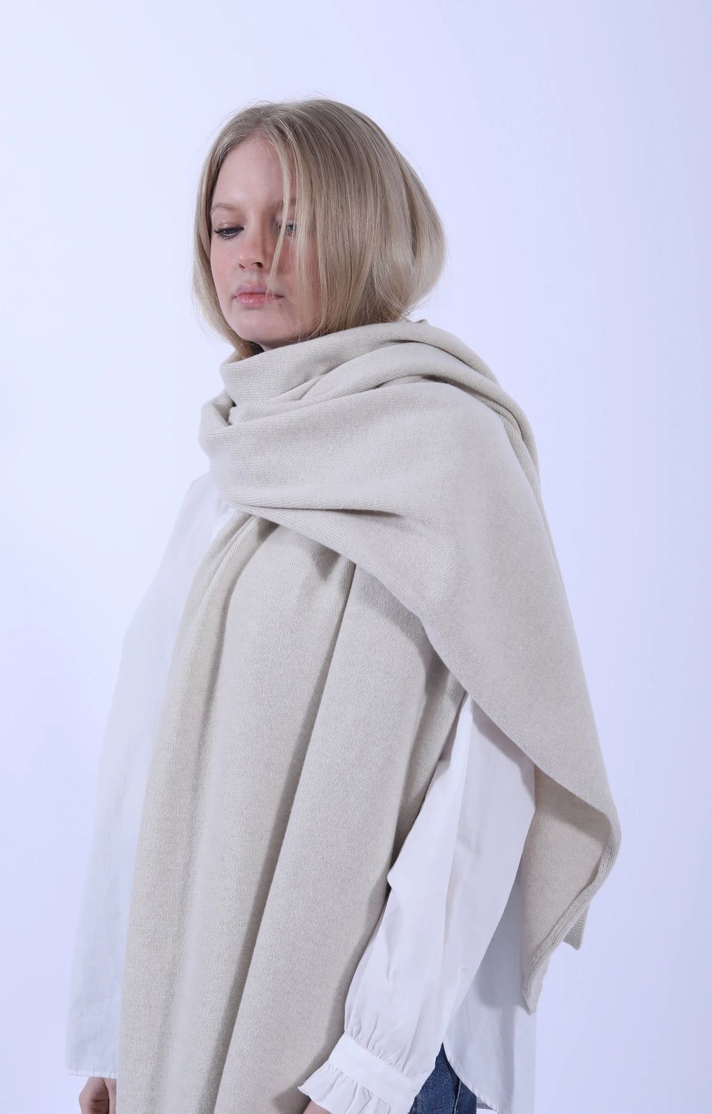 Selvedge Rib Scarf Crema