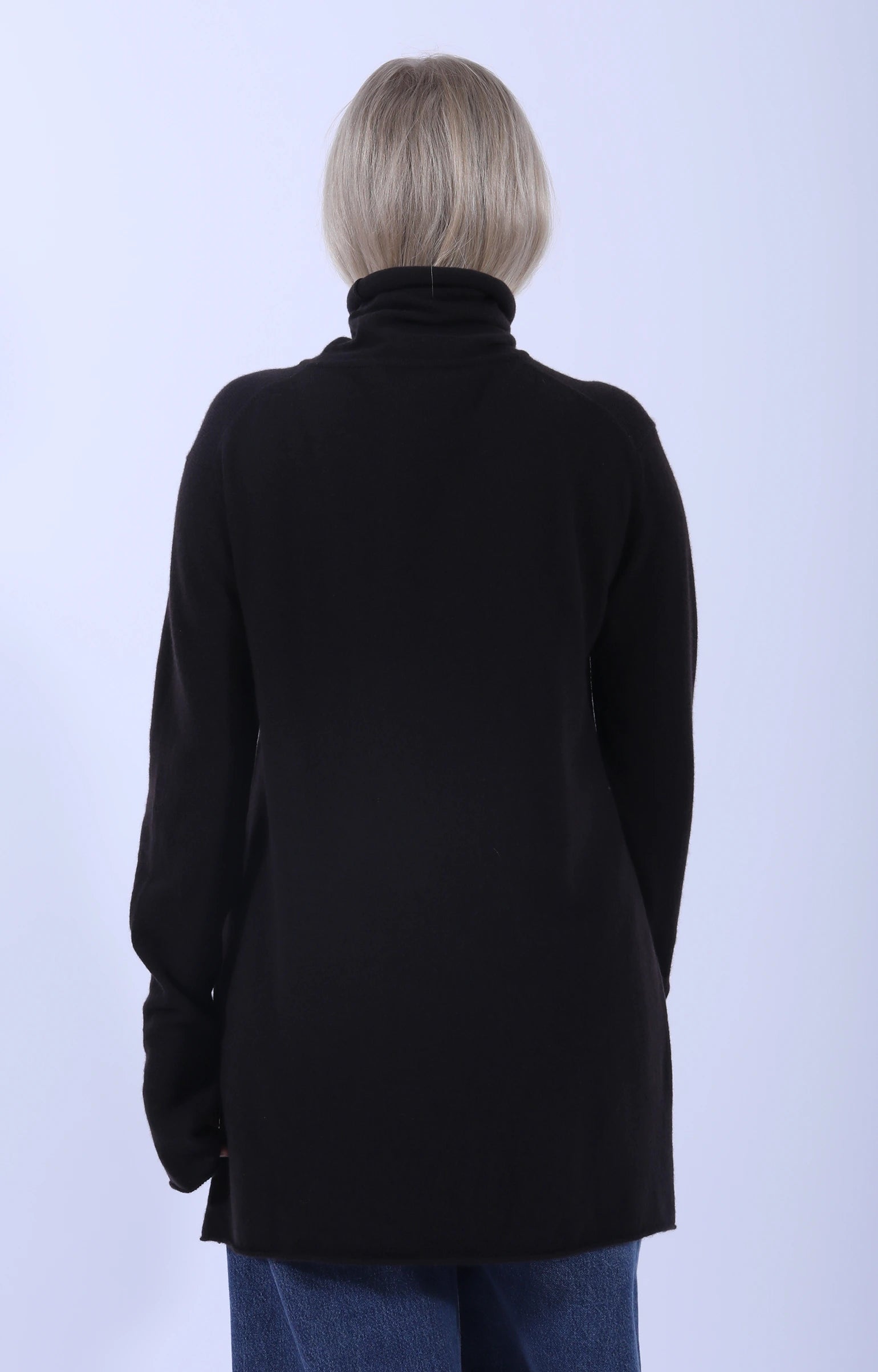 Side Split Roll Neck Dark Brown