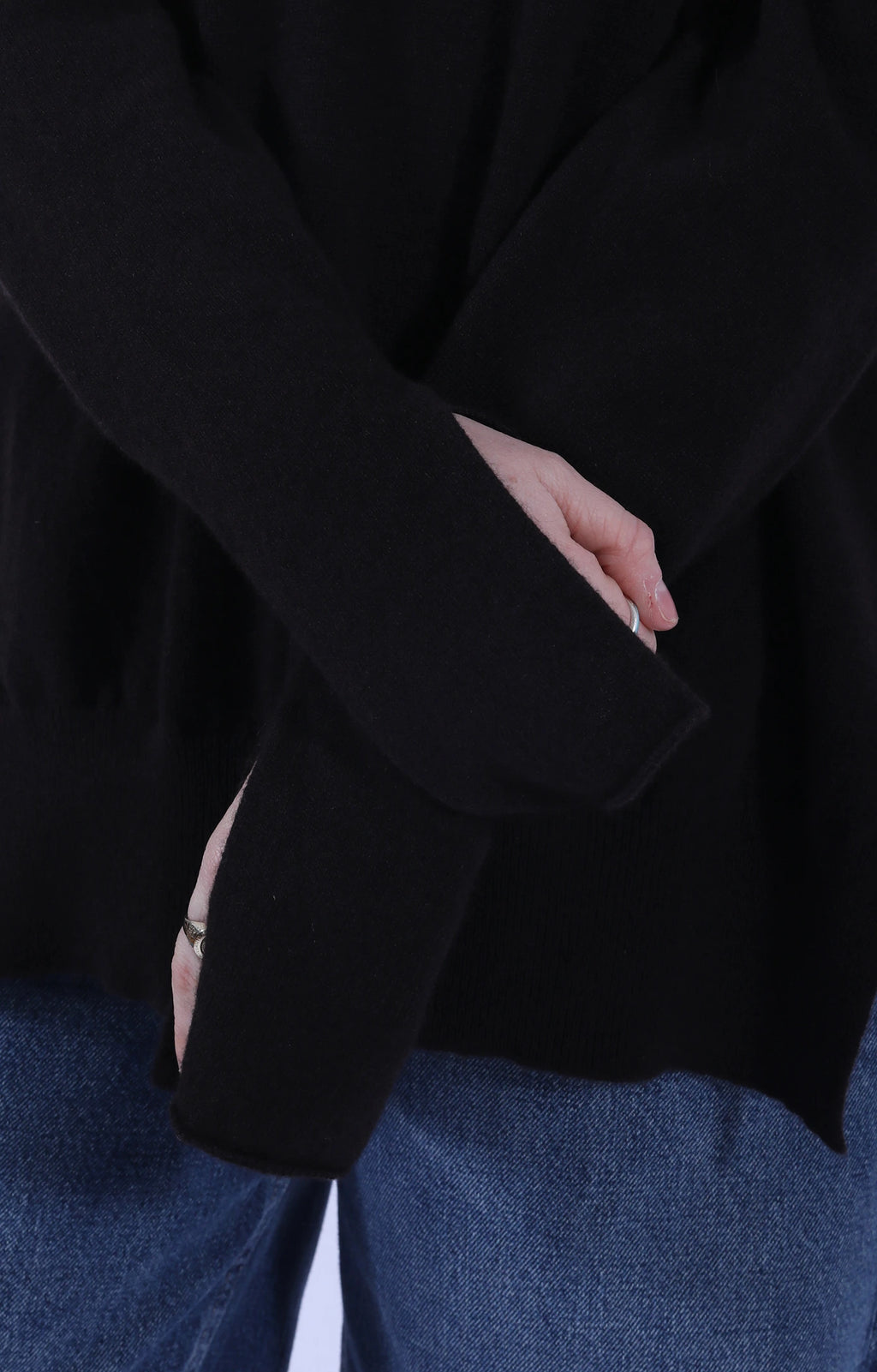 Side Split Roll Neck Dark Brown