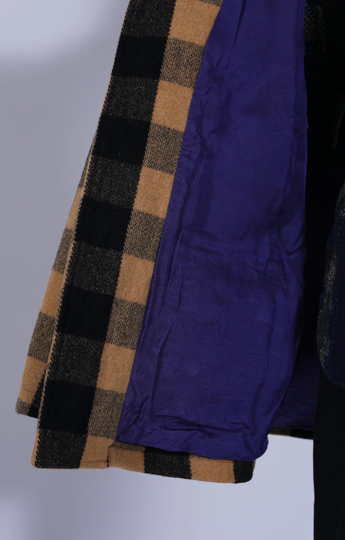 Round Collar Jacket Buffalo Plaid Yellow