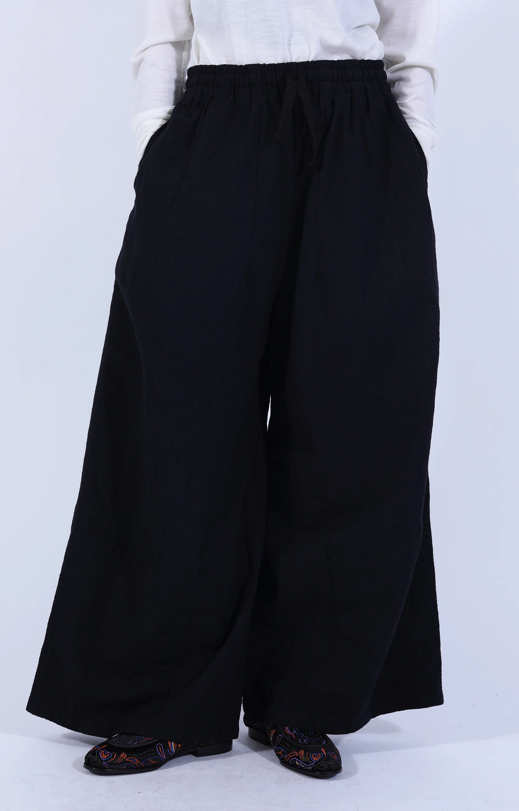 H.D. Baggy Pant Wool Jq. Dk.Navy