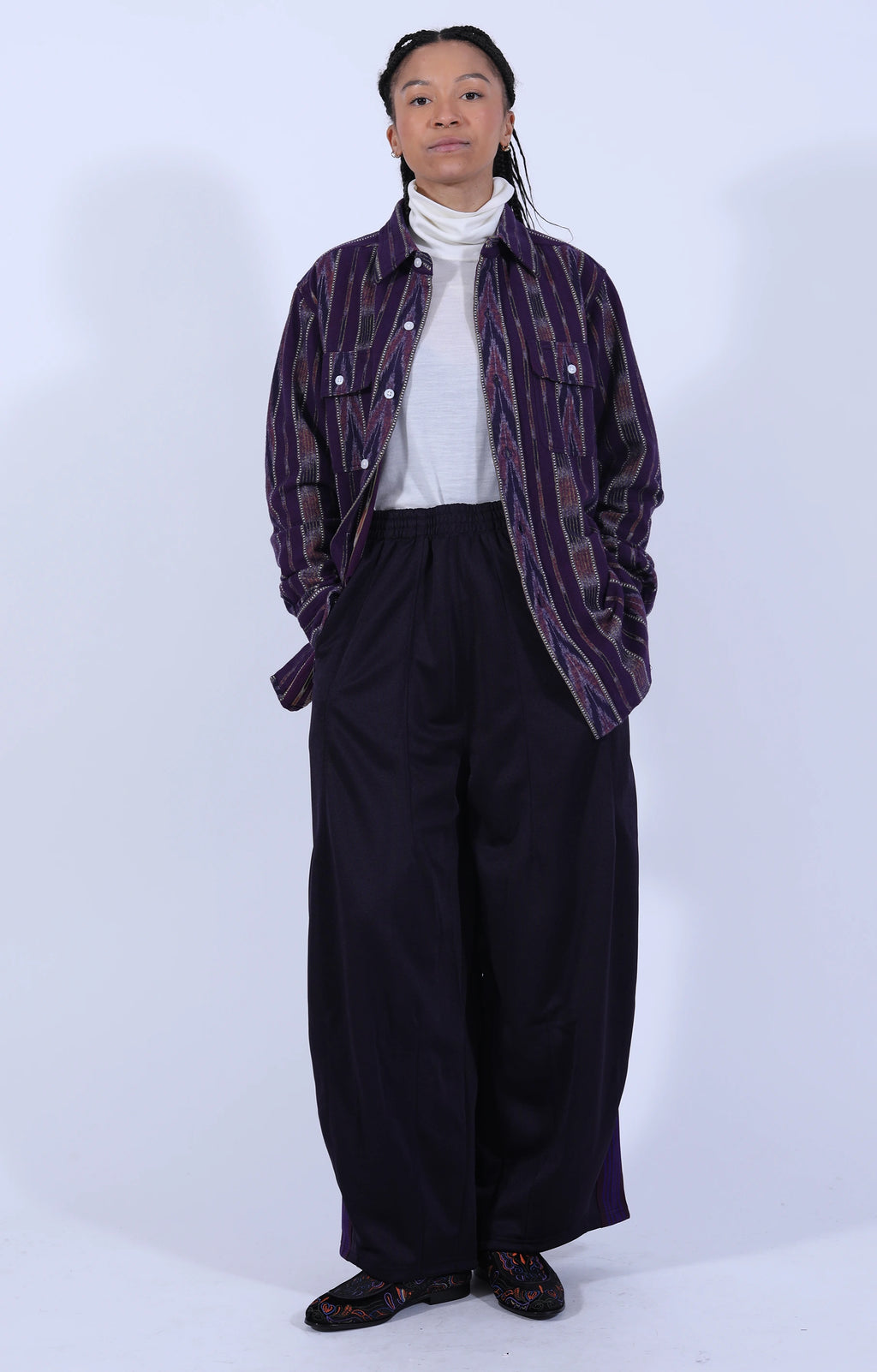 Work Shirt Ikat Stripe Purple/Orange
