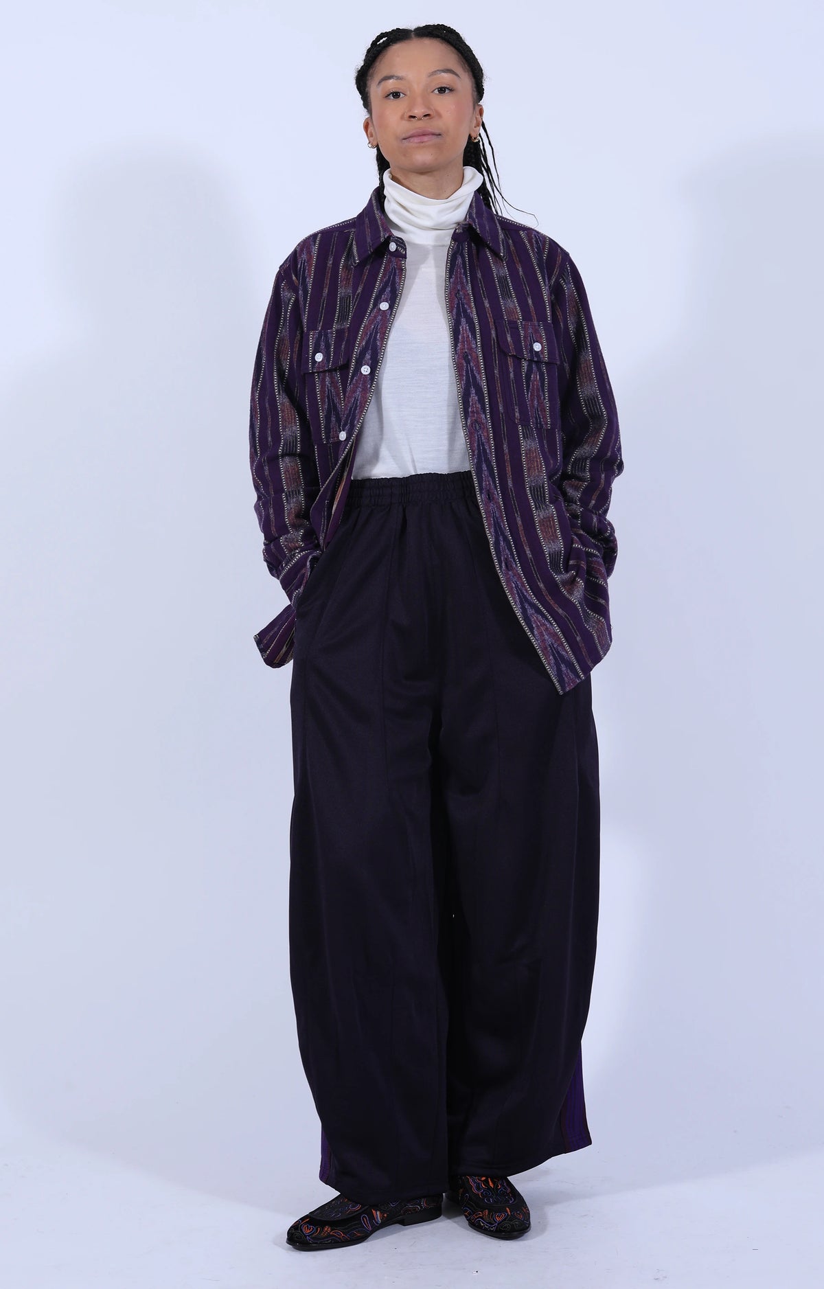 Work Shirt Ikat Stripe Purple/Orange