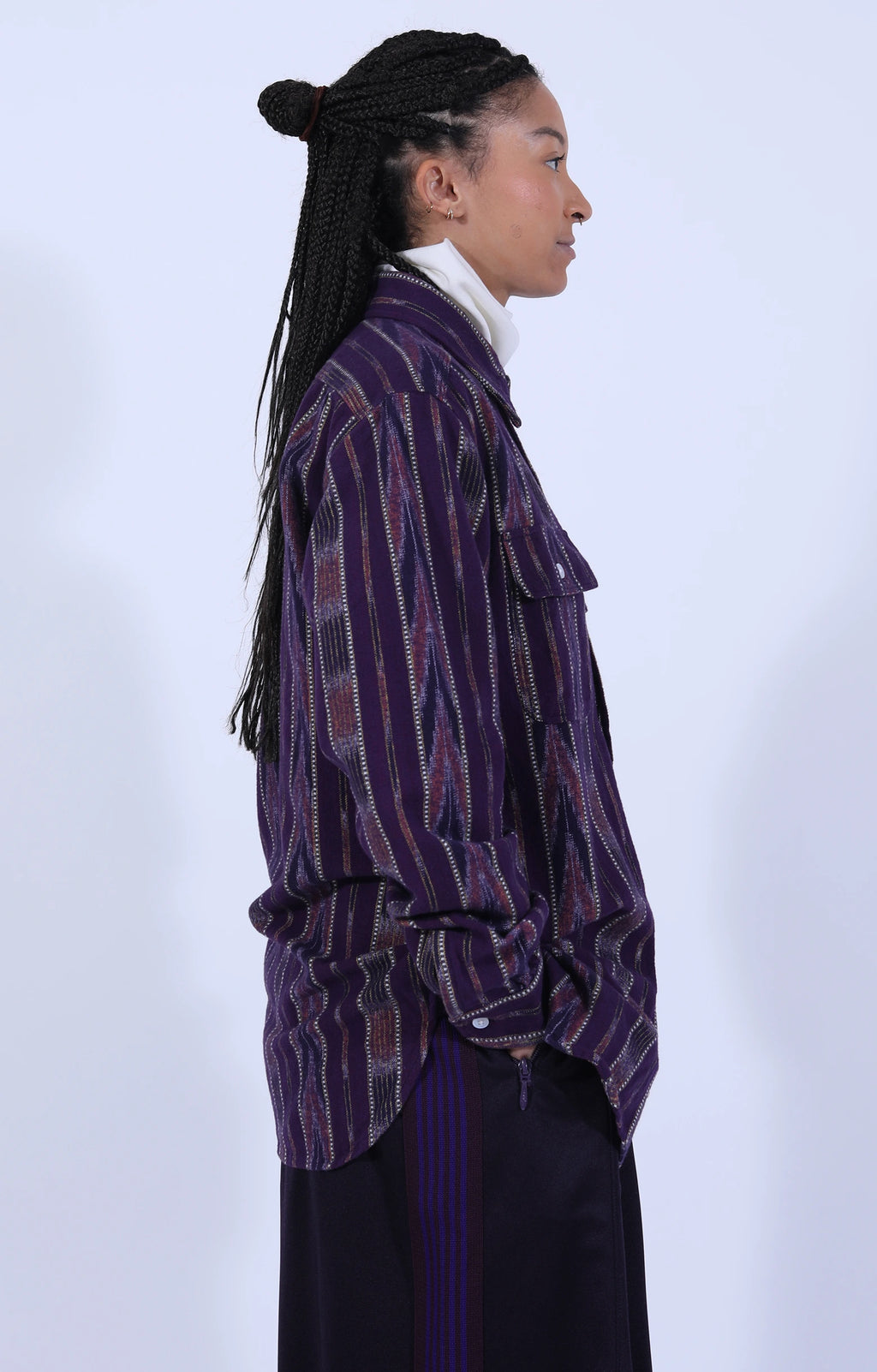 Work Shirt Ikat Stripe Purple/Orange