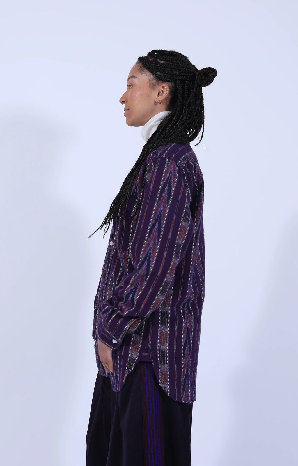 Work Shirt Ikat Stripe Purple/Orange