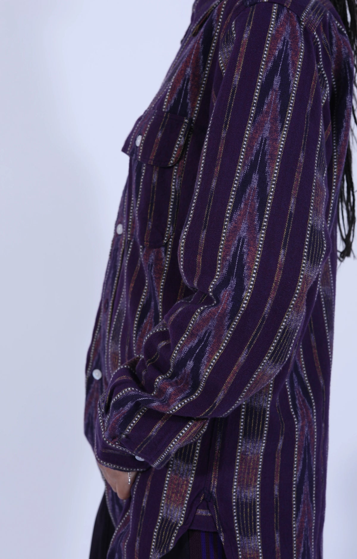 Work Shirt Ikat Stripe Purple/Orange