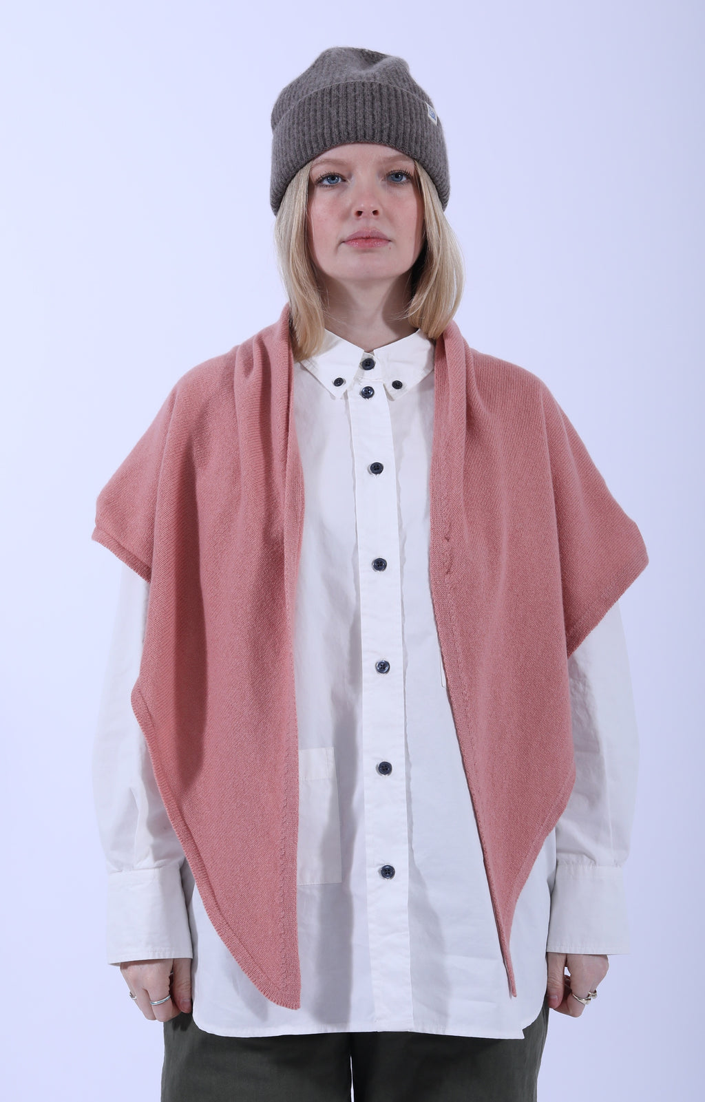 Light Triangle Scarf Wool/Silk Rose