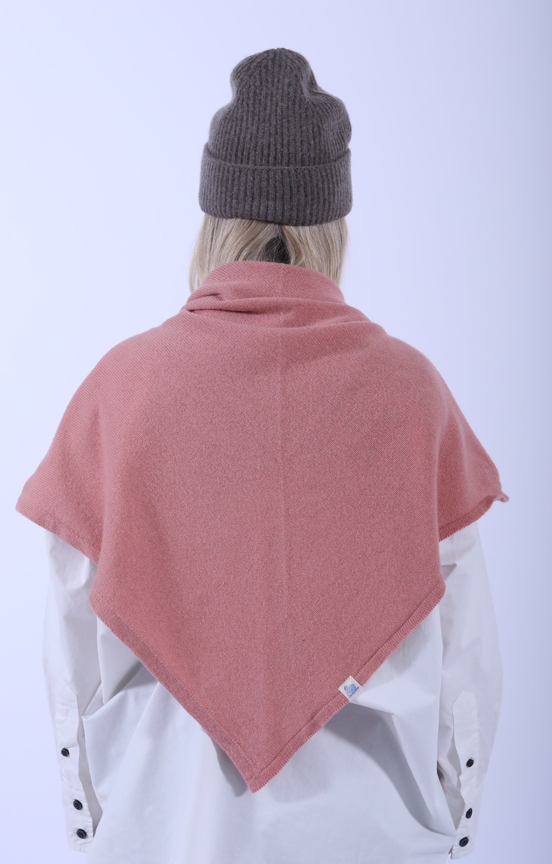 Light Triangle Scarf Wool/Silk Rose