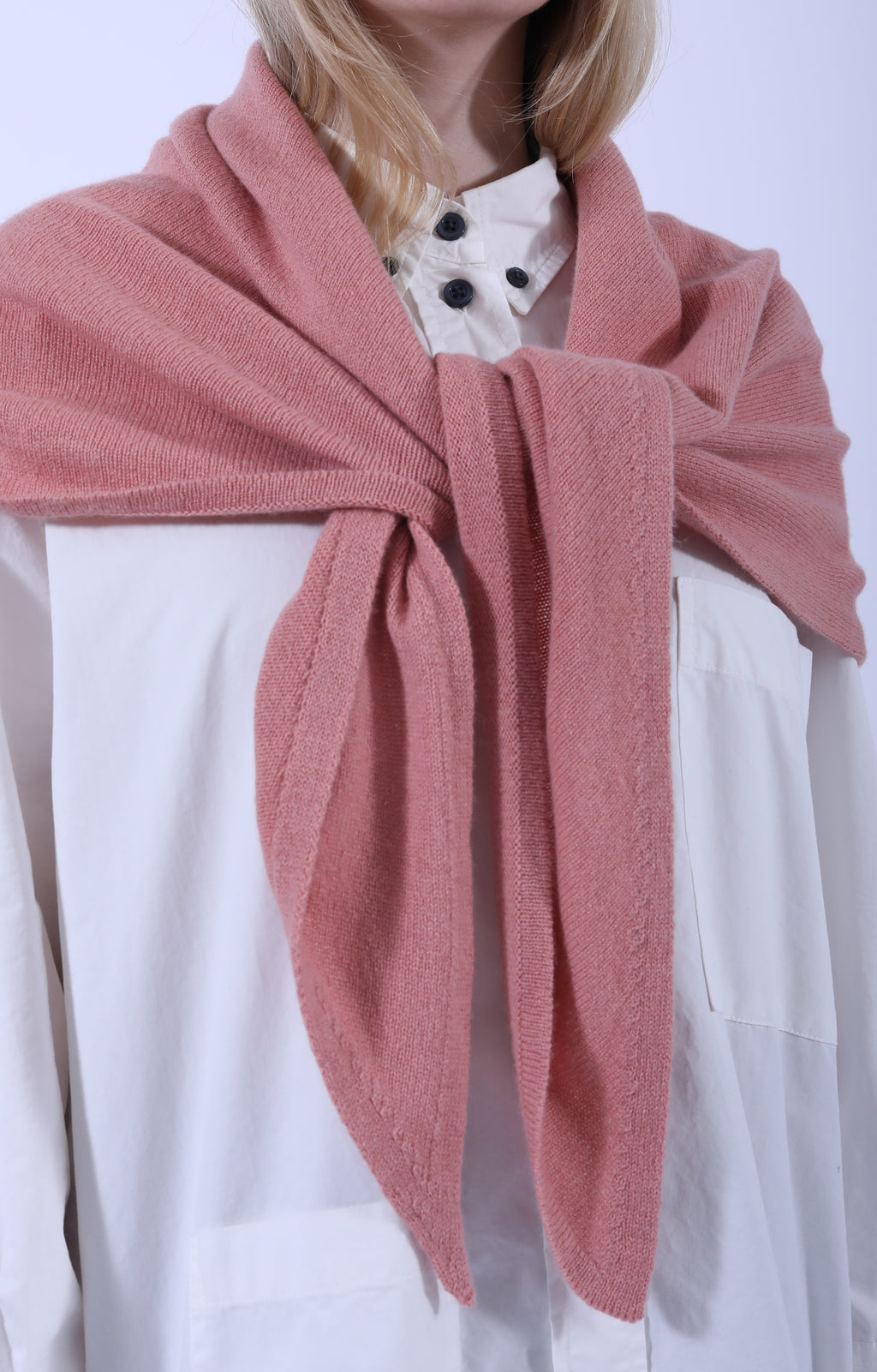 Light Triangle Scarf Wool/Silk Rose