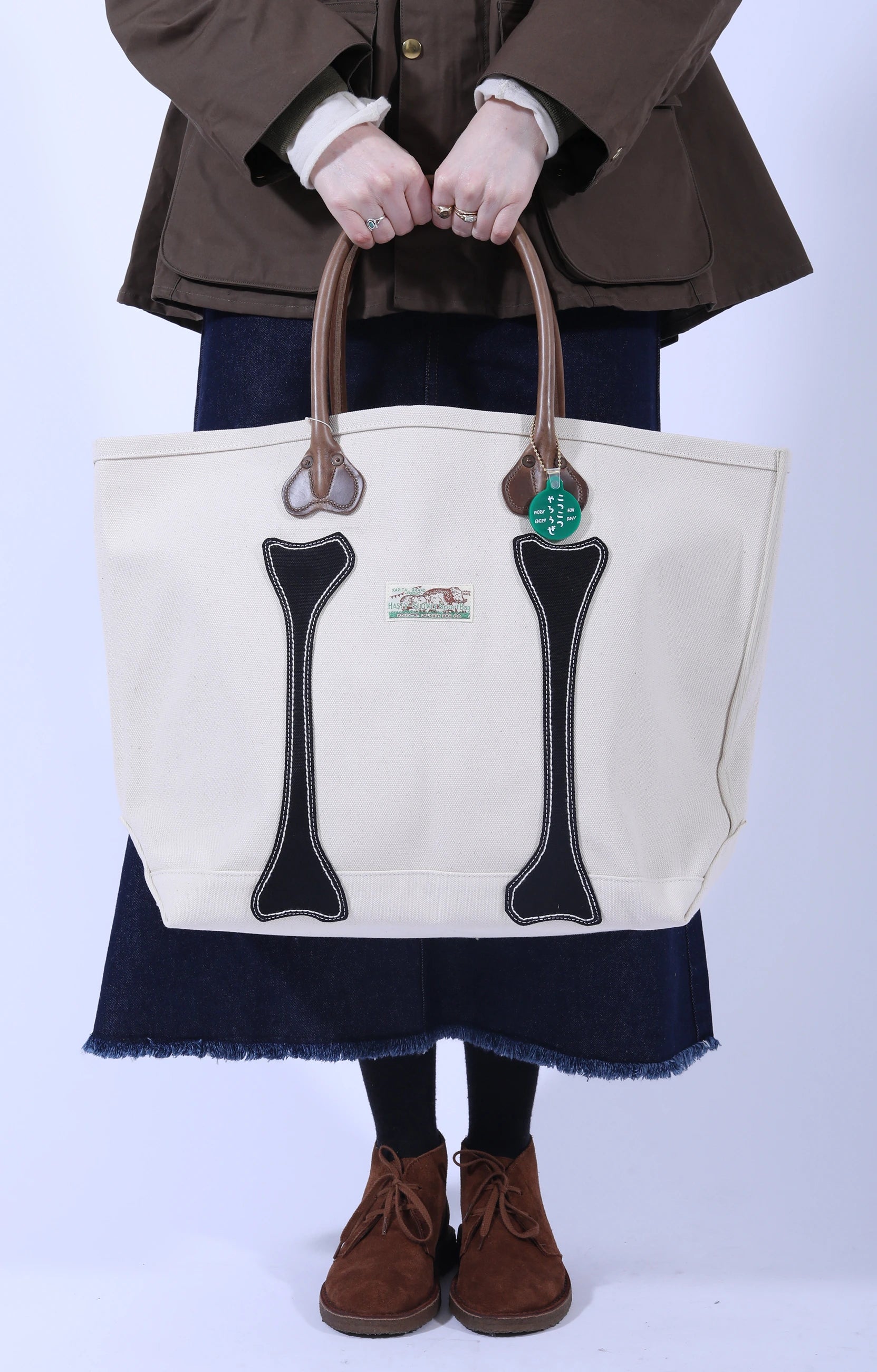 #4 Canvas KO.TSU.KO.TSU Tote Bag (M) Ecru