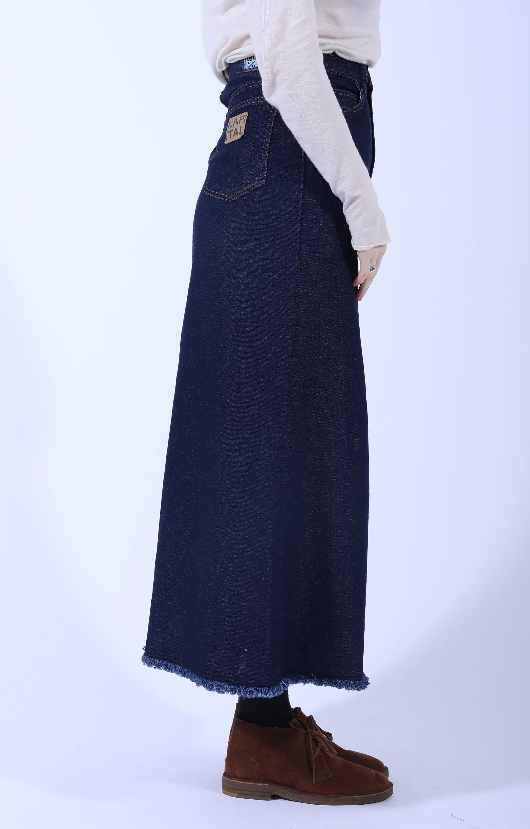 13oz Denim High Waist Maxi Skirt