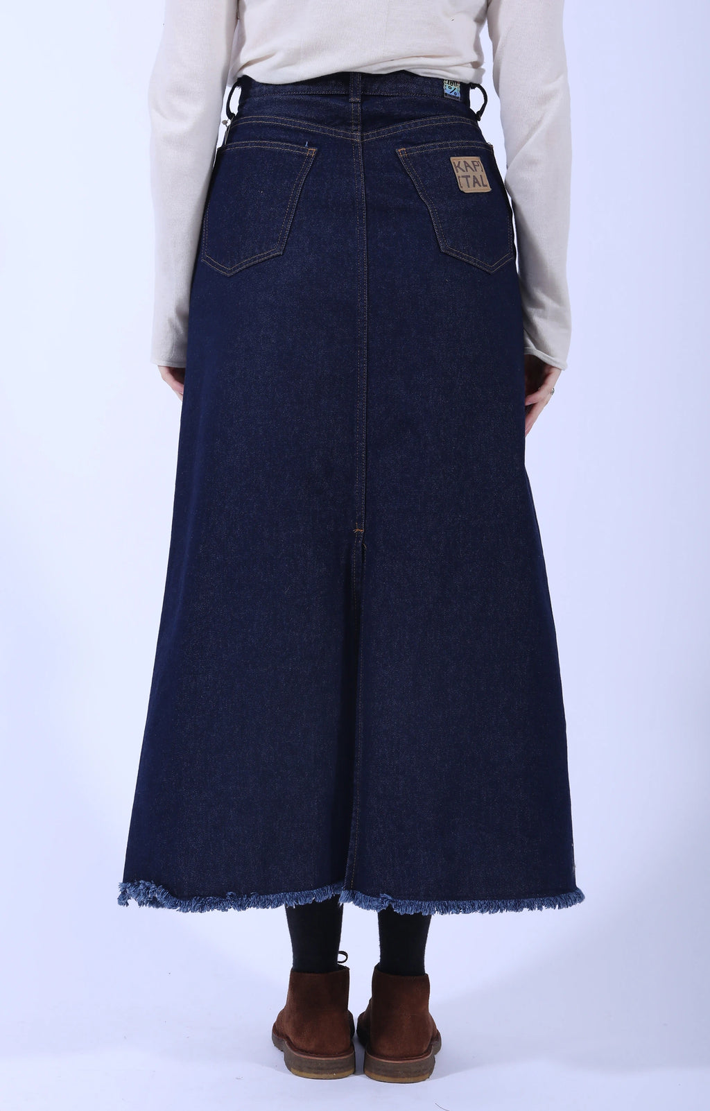 13oz Denim High Waist Maxi Skirt