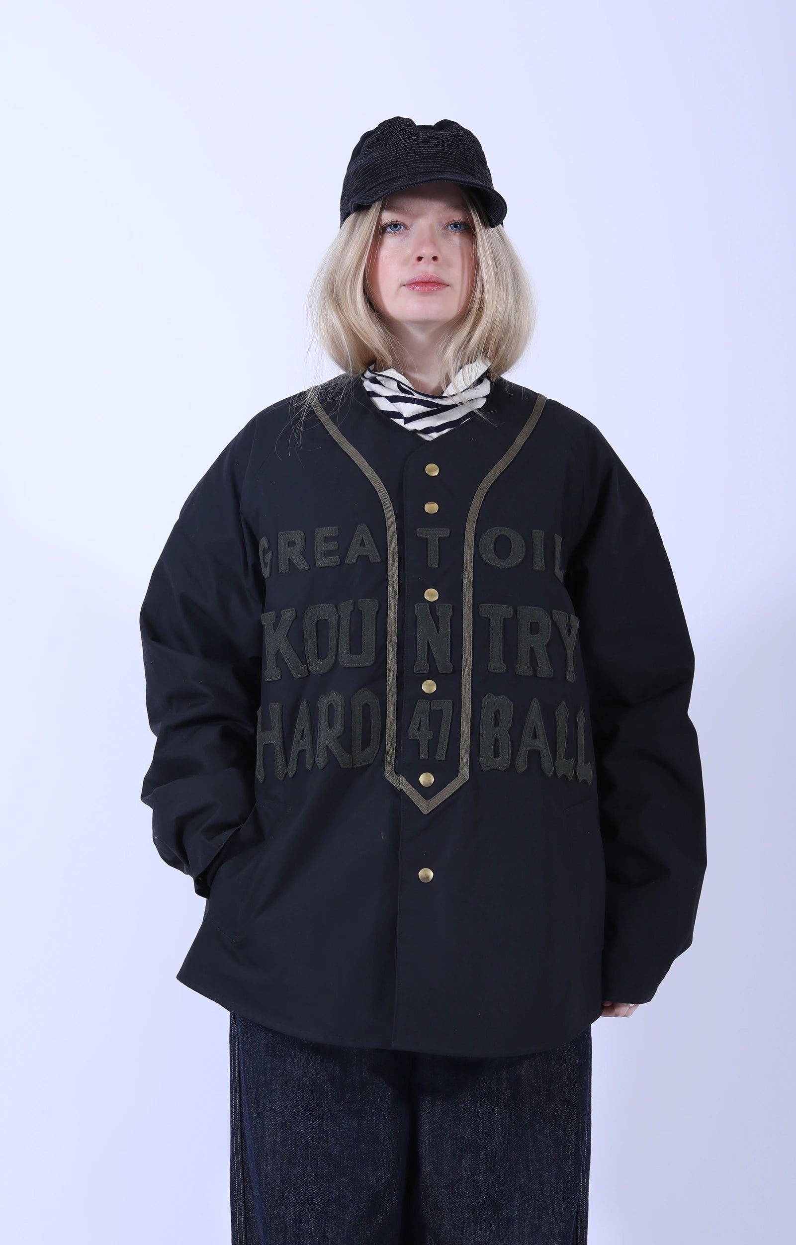 Weather Coating Baseball Blouson Black