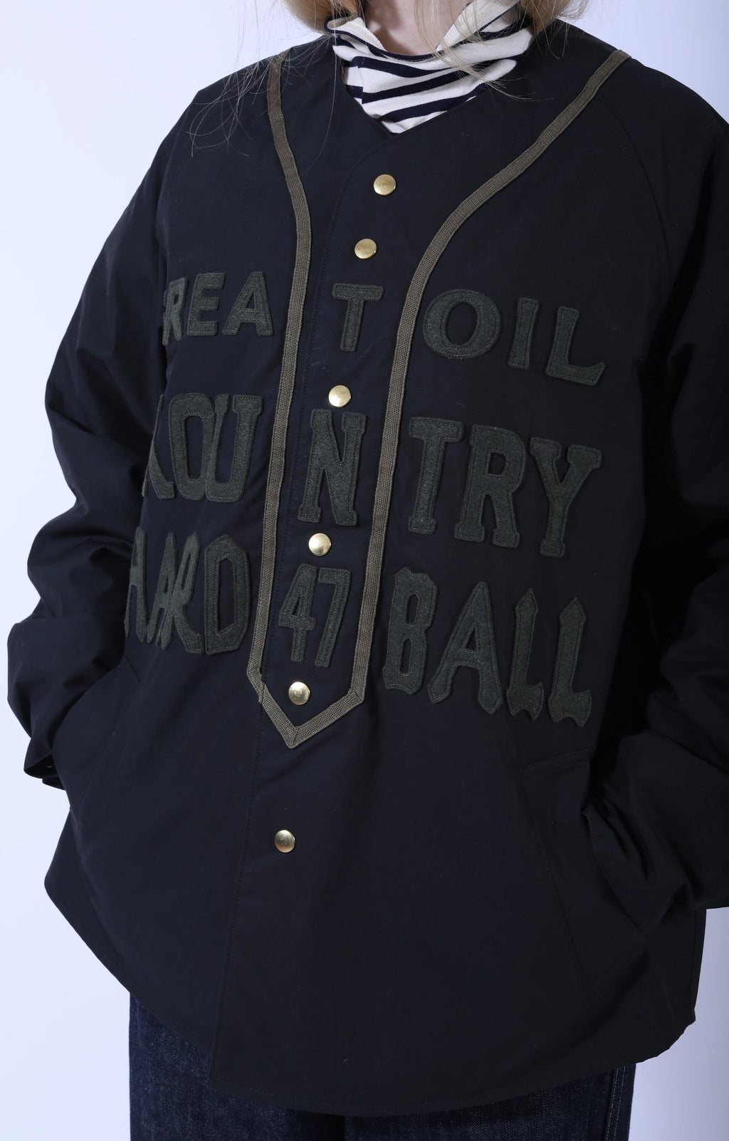 Weather Coating Baseball Blouson Black