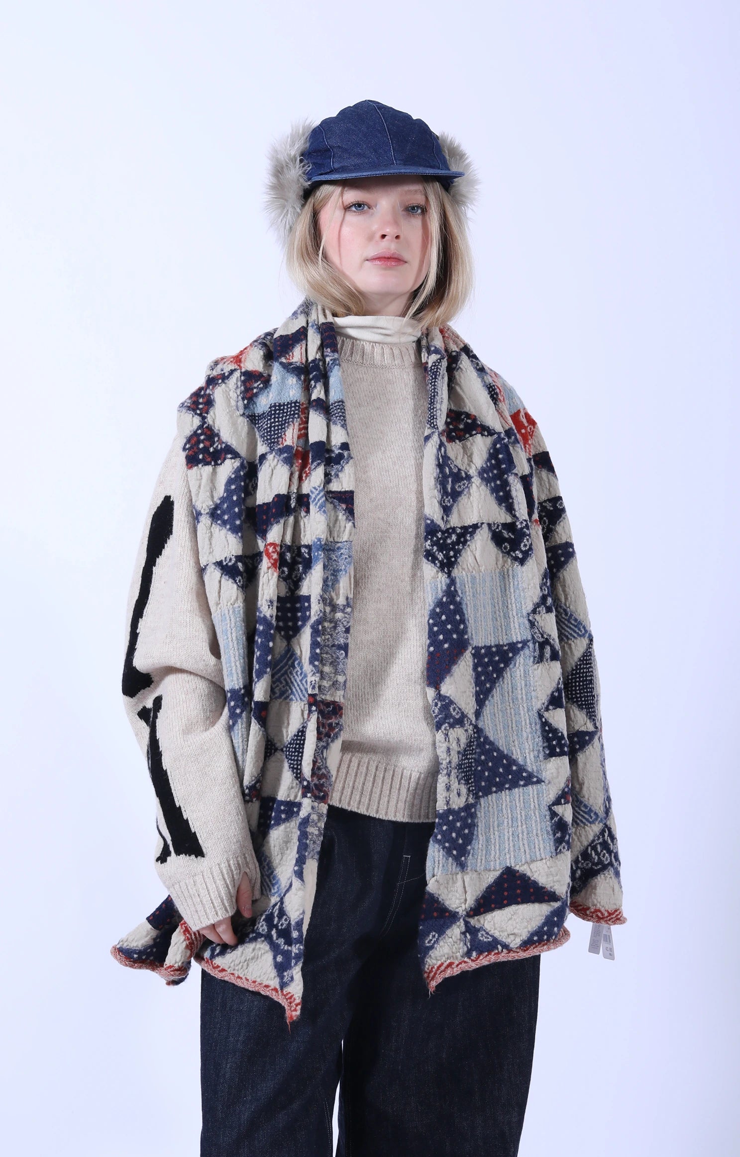 Fulling Wool Scarf IDG-RAG Ecru