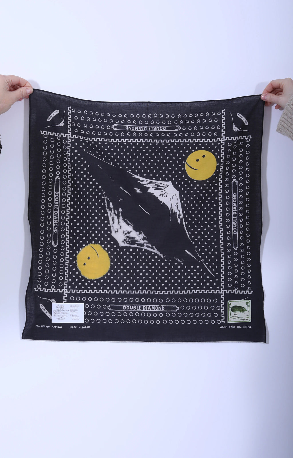 Fastcolor Selvedge Bandana (Mirrored Fuji PROFIL) Black