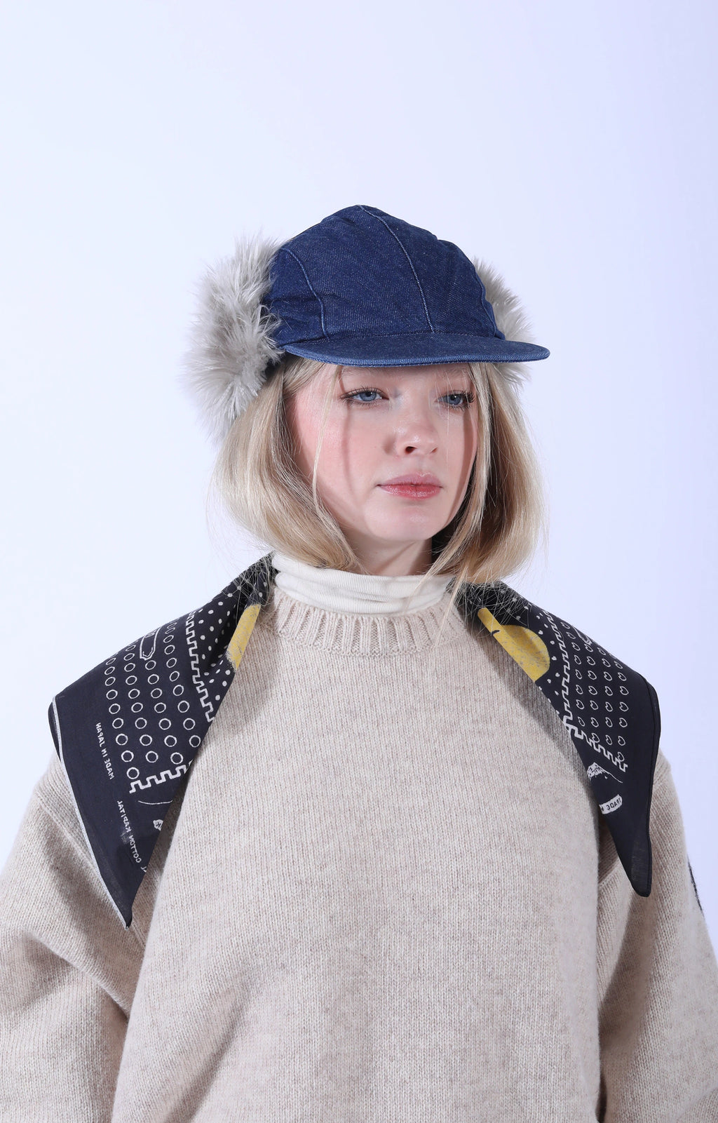 Fastcolor Selvedge Bandana (Mirrored Fuji PROFIL) Black