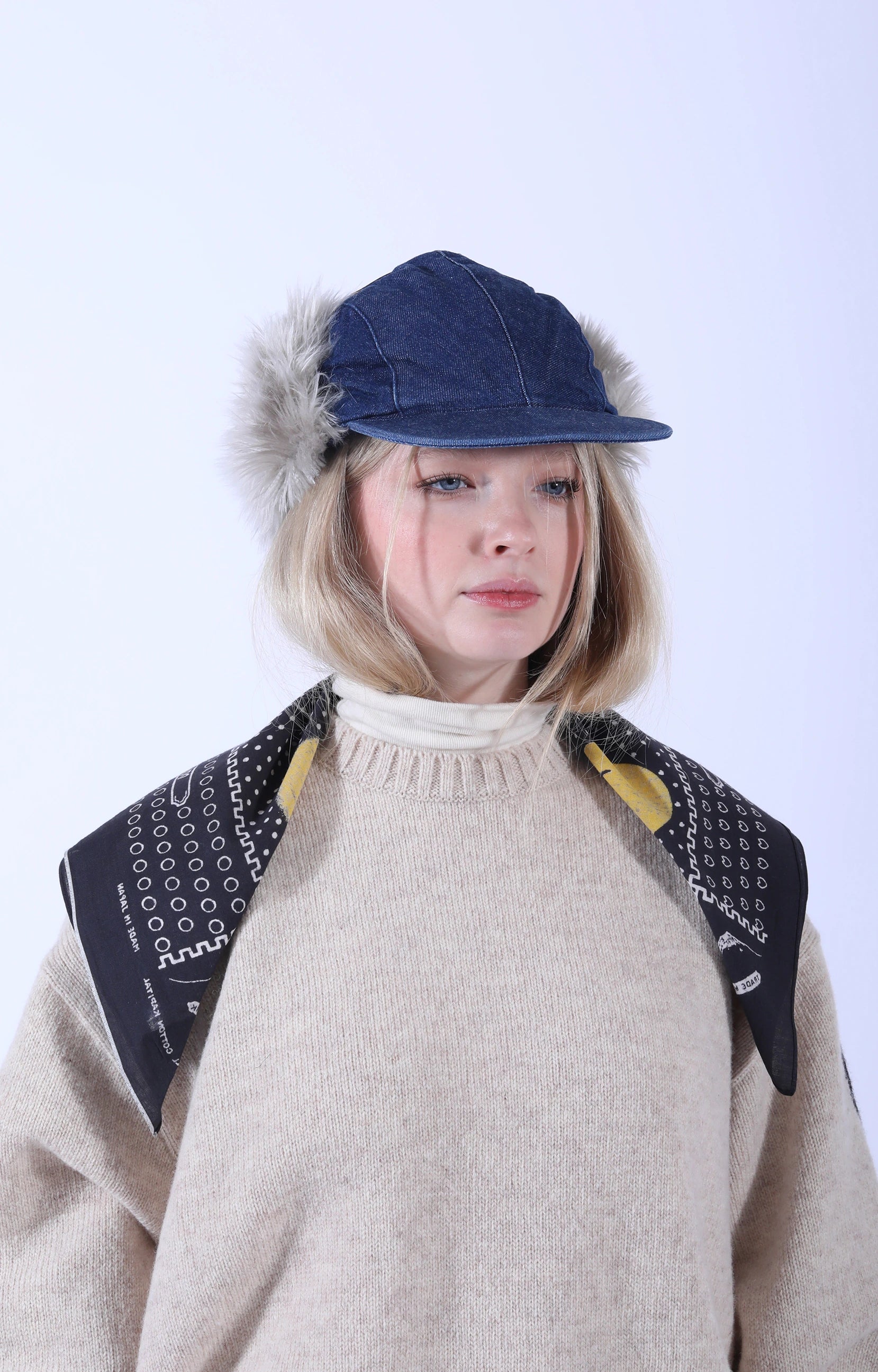 Fastcolor Selvedge Bandana (Mirrored Fuji PROFIL) Black