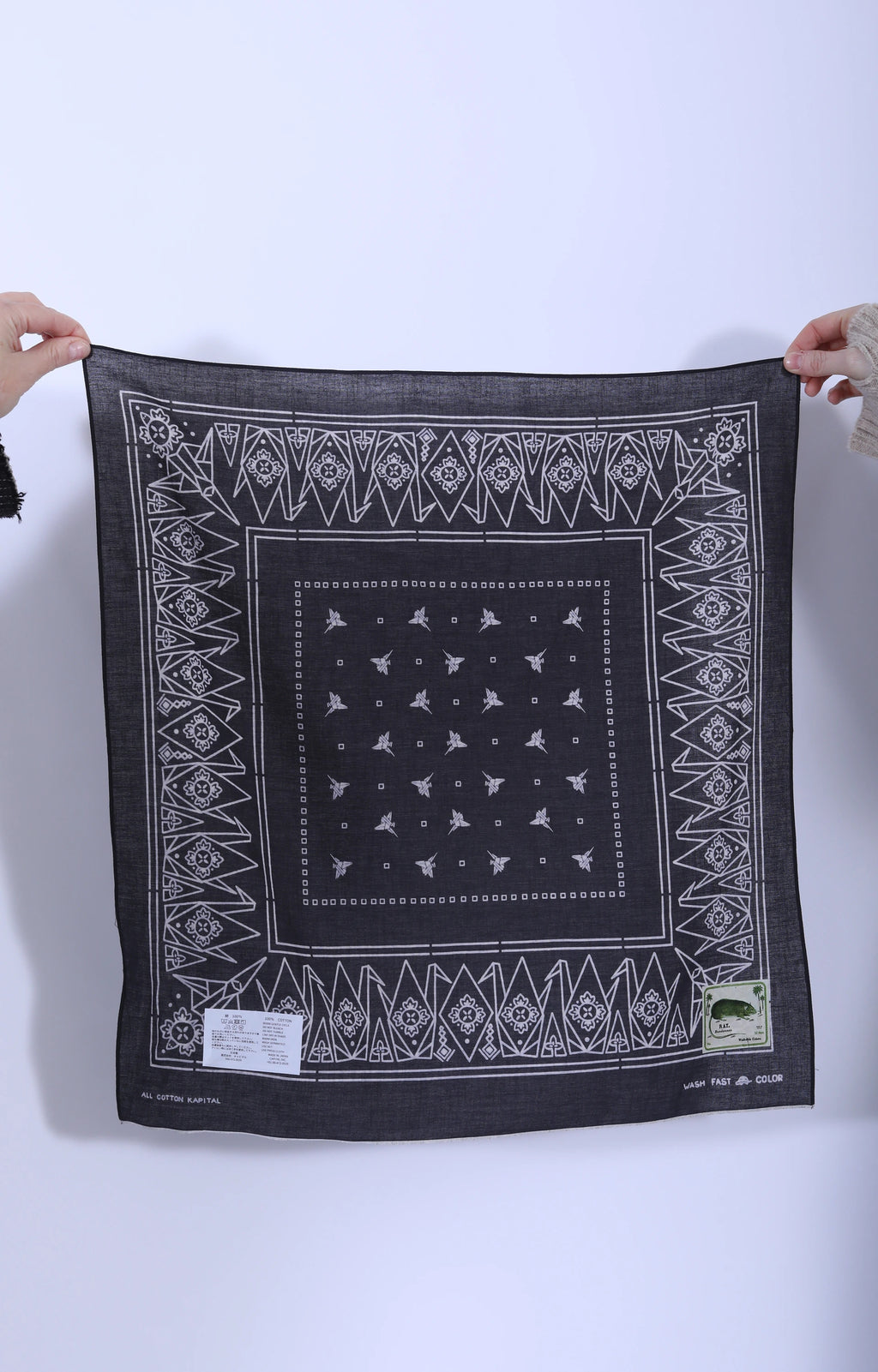 Fastcolor Selvedge Bandana (ORIGAMI) Black