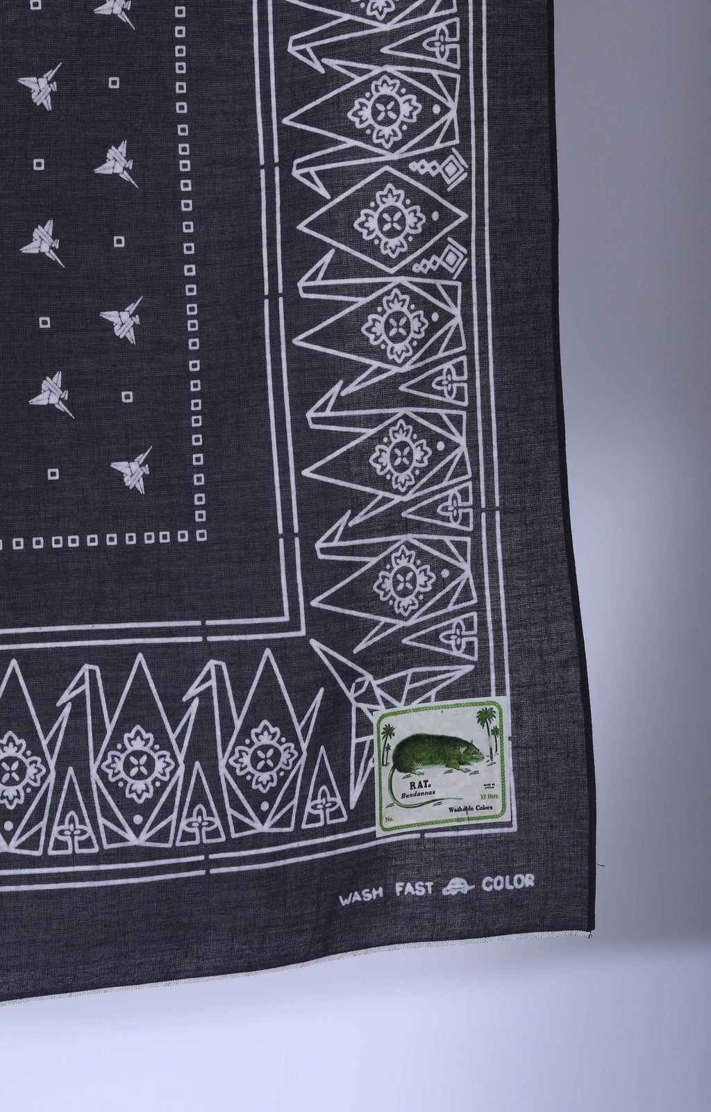 Fastcolor Selvedge Bandana (ORIGAMI) Black