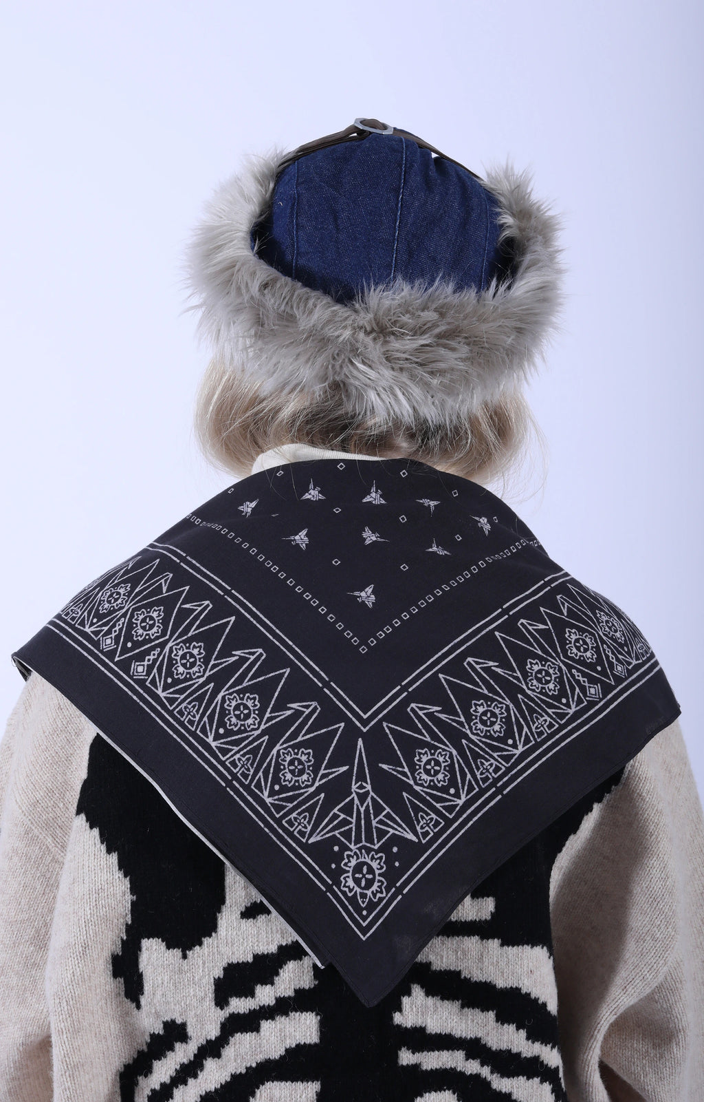 Fastcolor Selvedge Bandana (ORIGAMI) Black