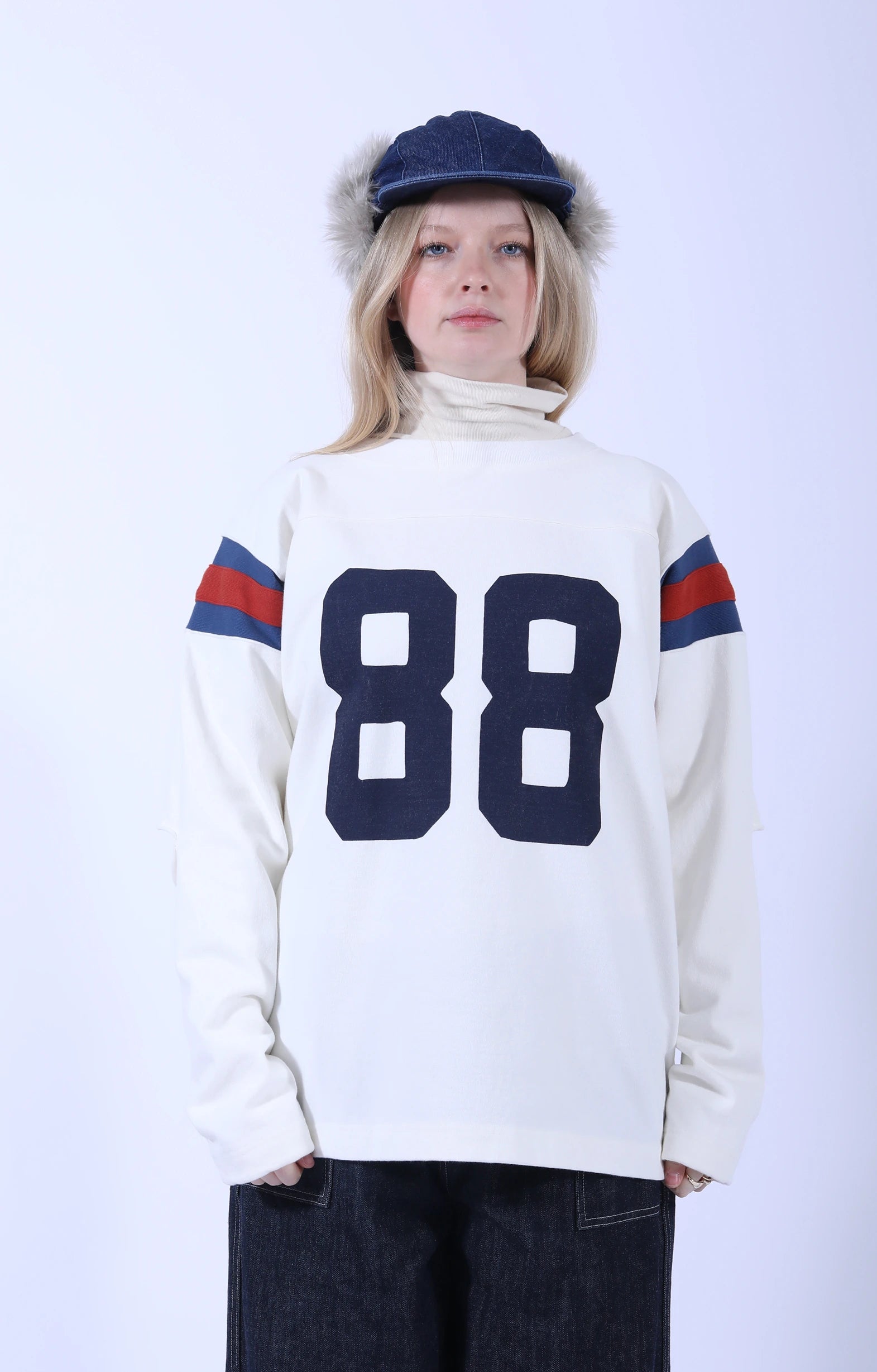 Dense Jersey Elbow-Rip Football T (88) White