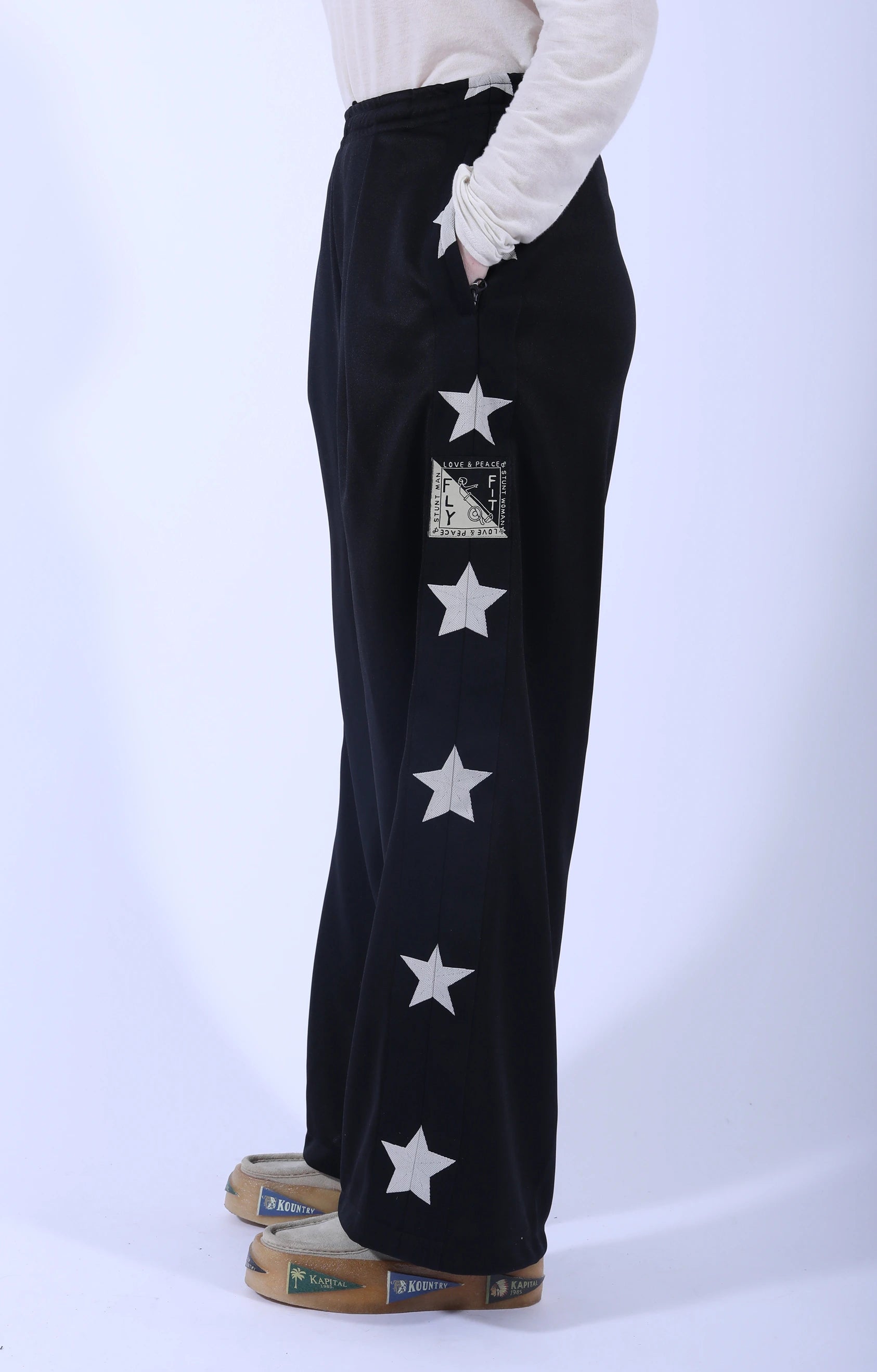 Smooth Jersey Standman Baggy Track Pants Black