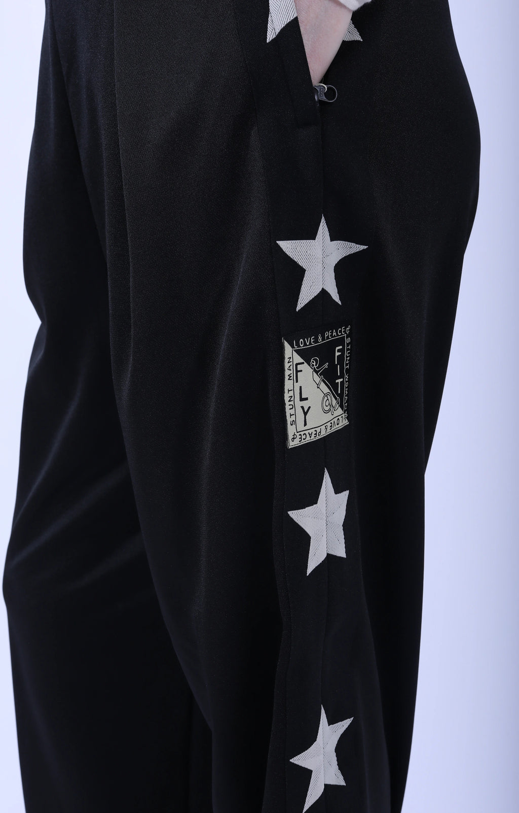 Smooth Jersey Standman Baggy Track Pants Black