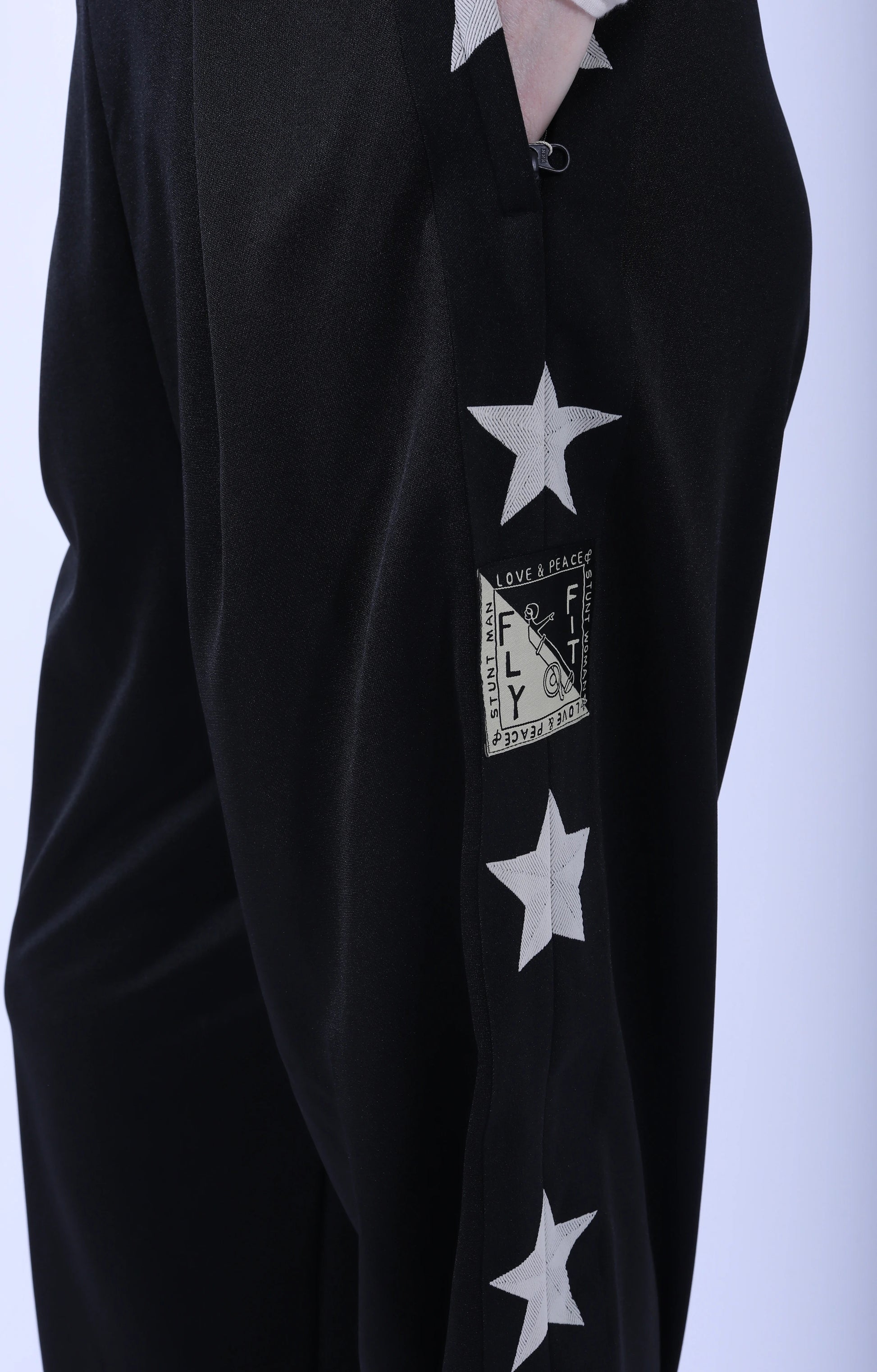 Smooth Jersey Standman Baggy Track Pants Black