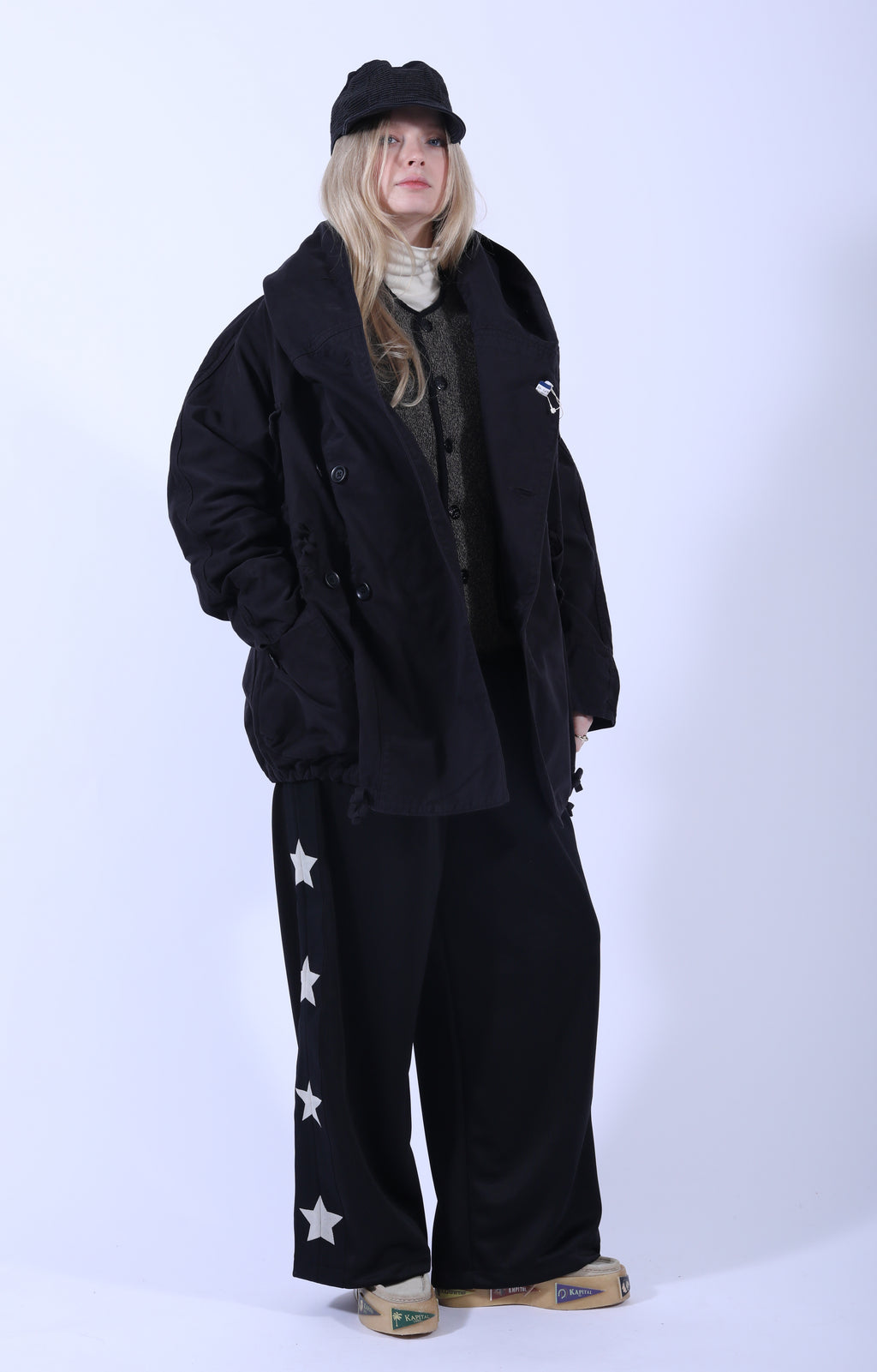 Katsuragi Cotton RING Coat Black