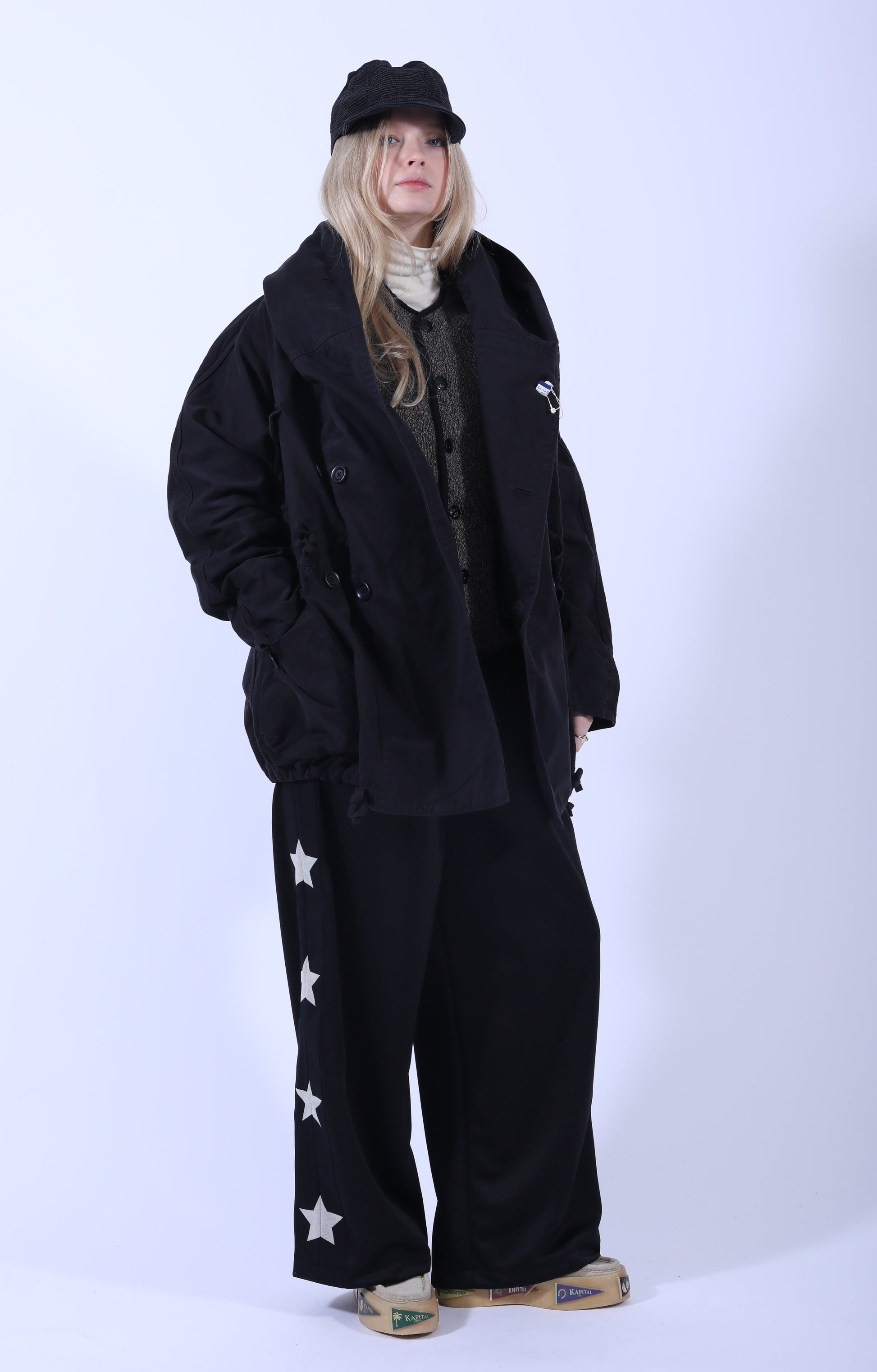 Katsuragi Cotton RING Coat Black