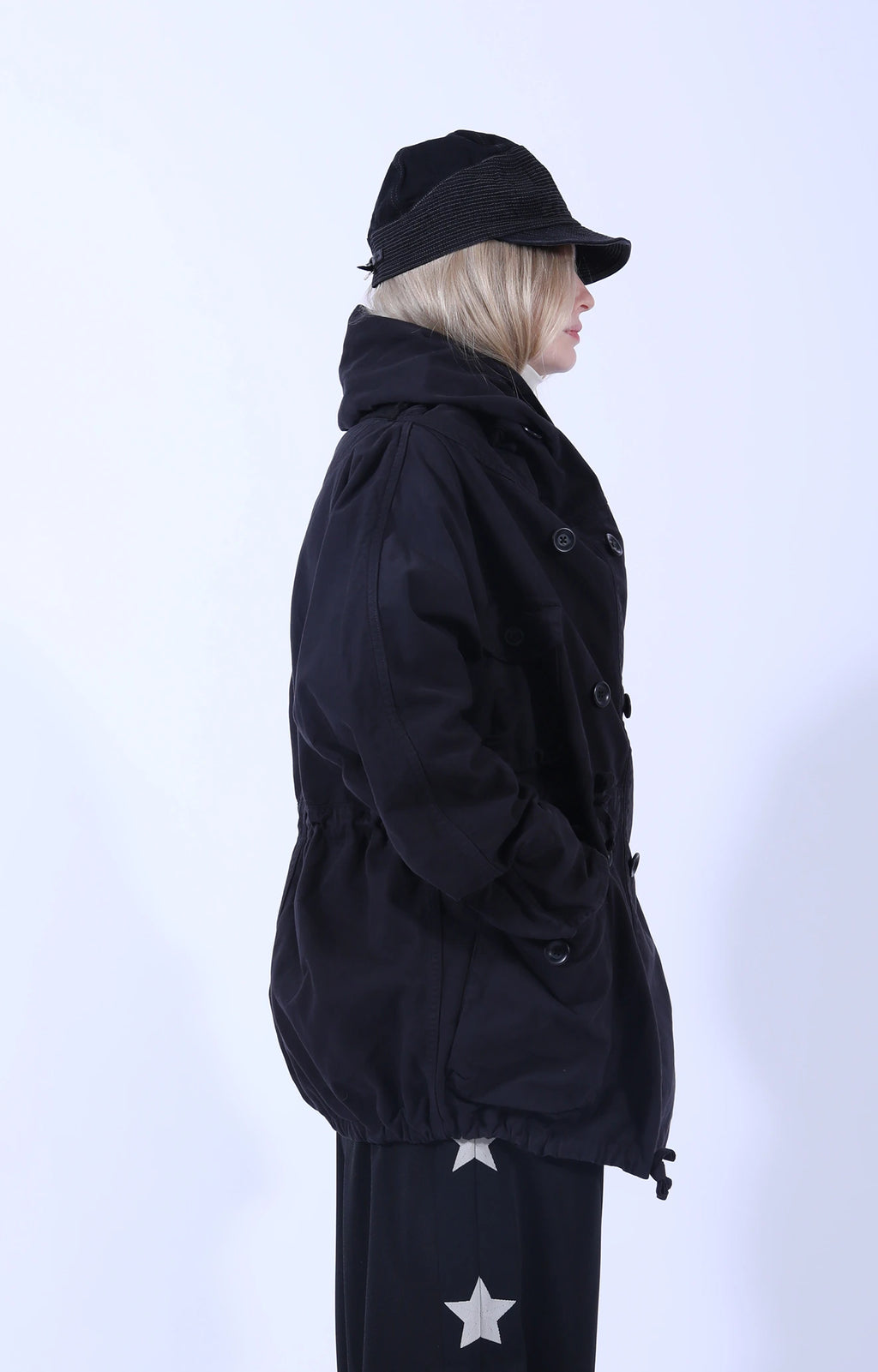 Katsuragi Cotton RING Coat Black