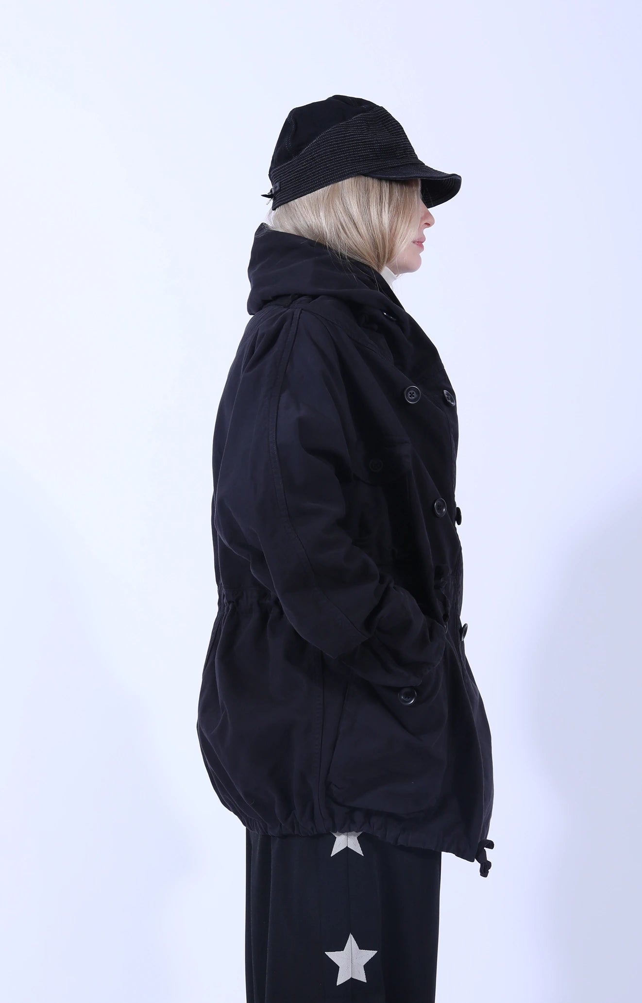 Katsuragi Cotton RING Coat Black