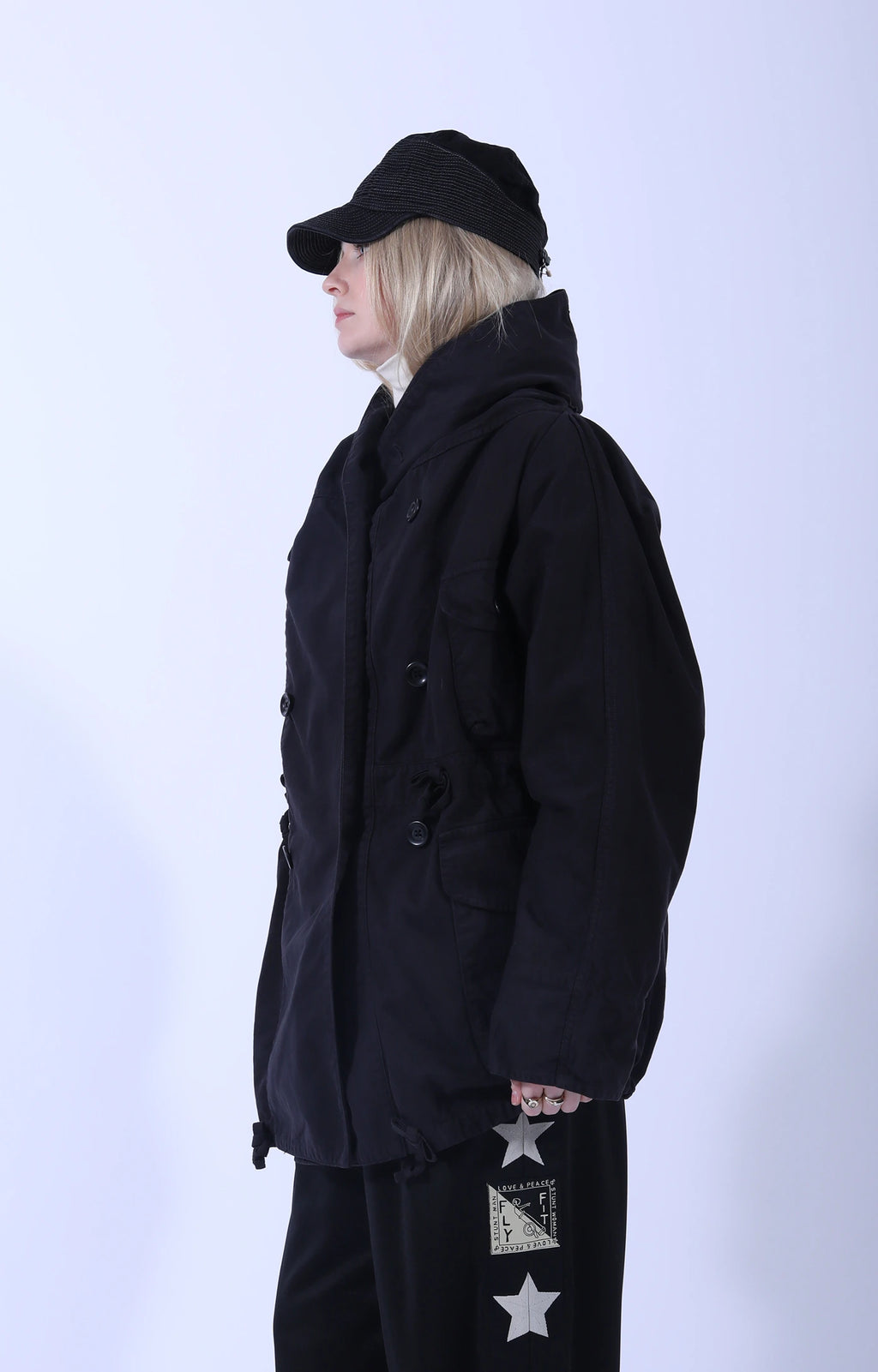 Katsuragi Cotton RING Coat Black
