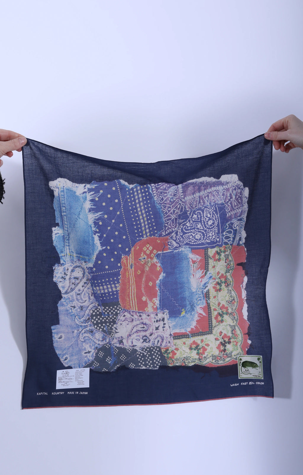 Fastcolor Selvedge Bandana (BANDANA Patchwork) Navy