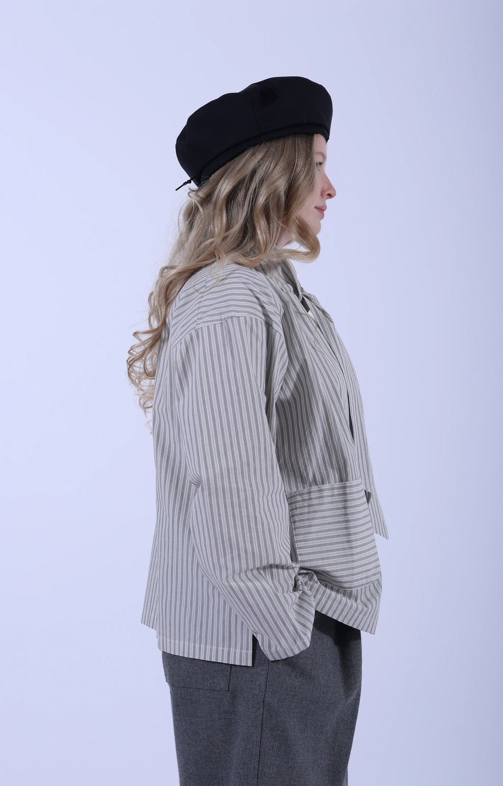 Dorothy Shirt Natural/Navy/Grey Stripe