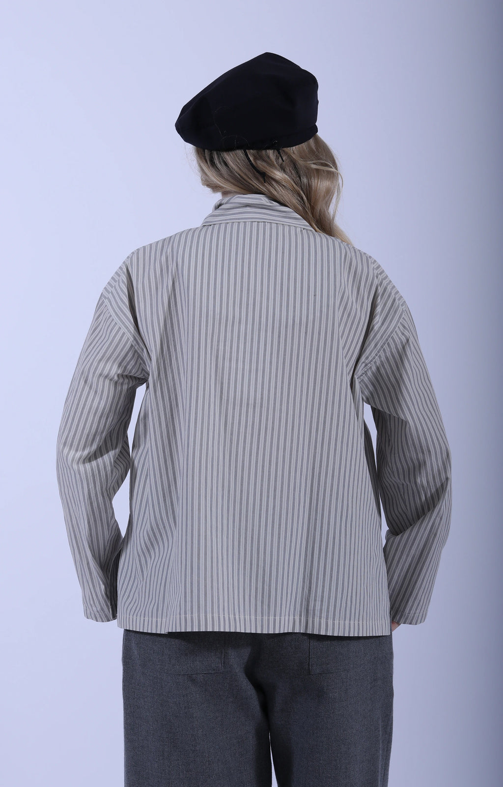 Dorothy Shirt Natural/Navy/Grey Stripe