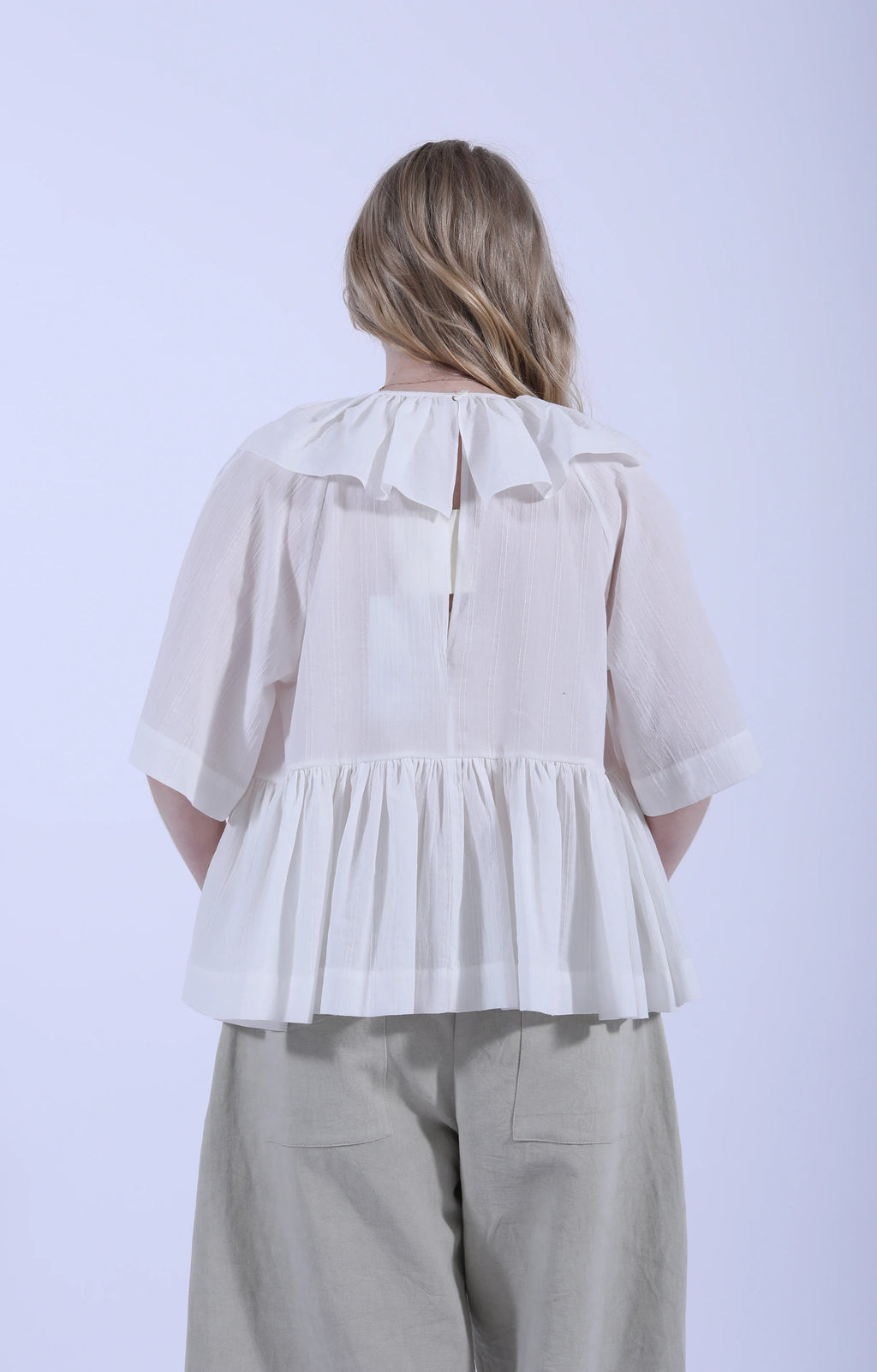 Delilah Ruffle Top White