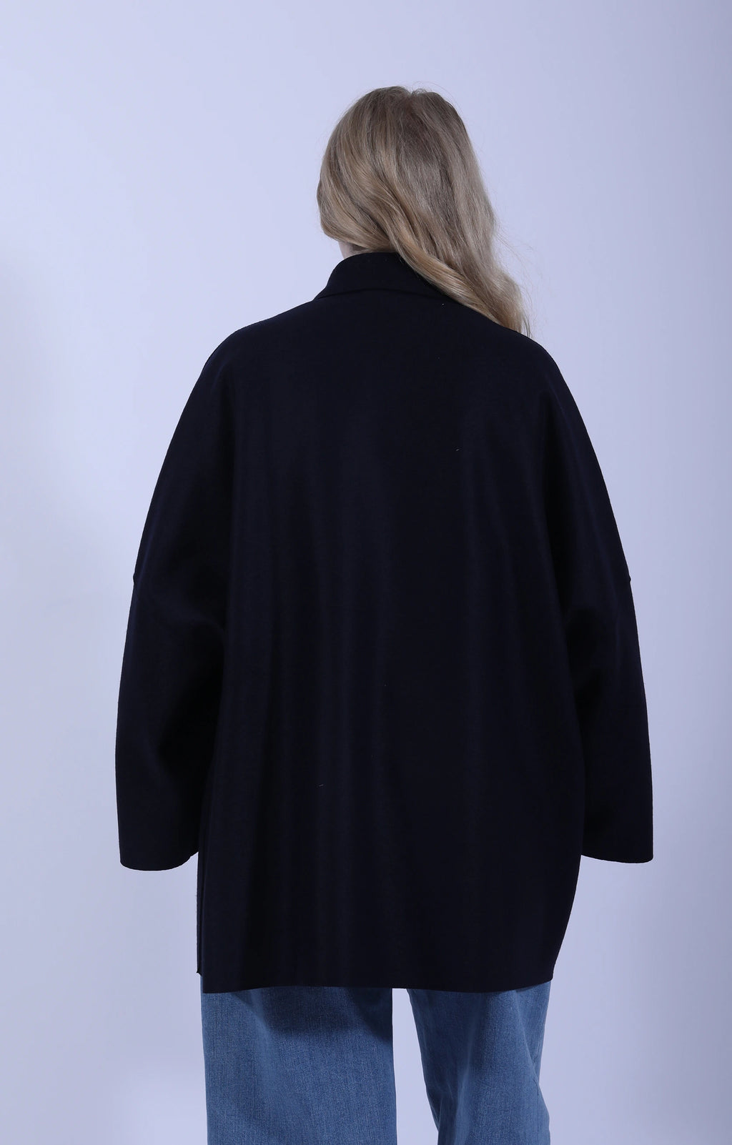 Oversized Jacket Wool Navy Blue