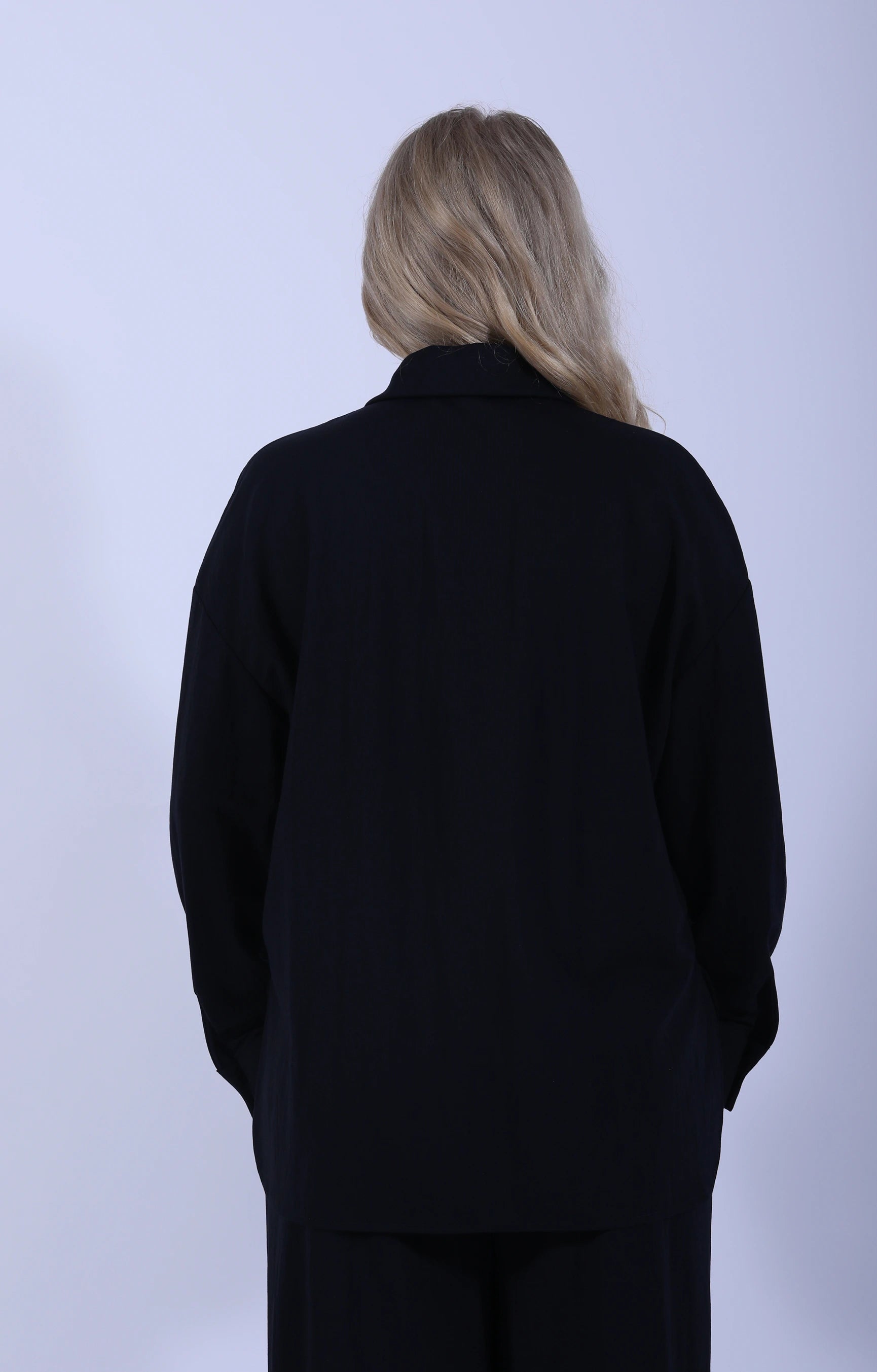 Oversized Shirt Rayon Navy Blue