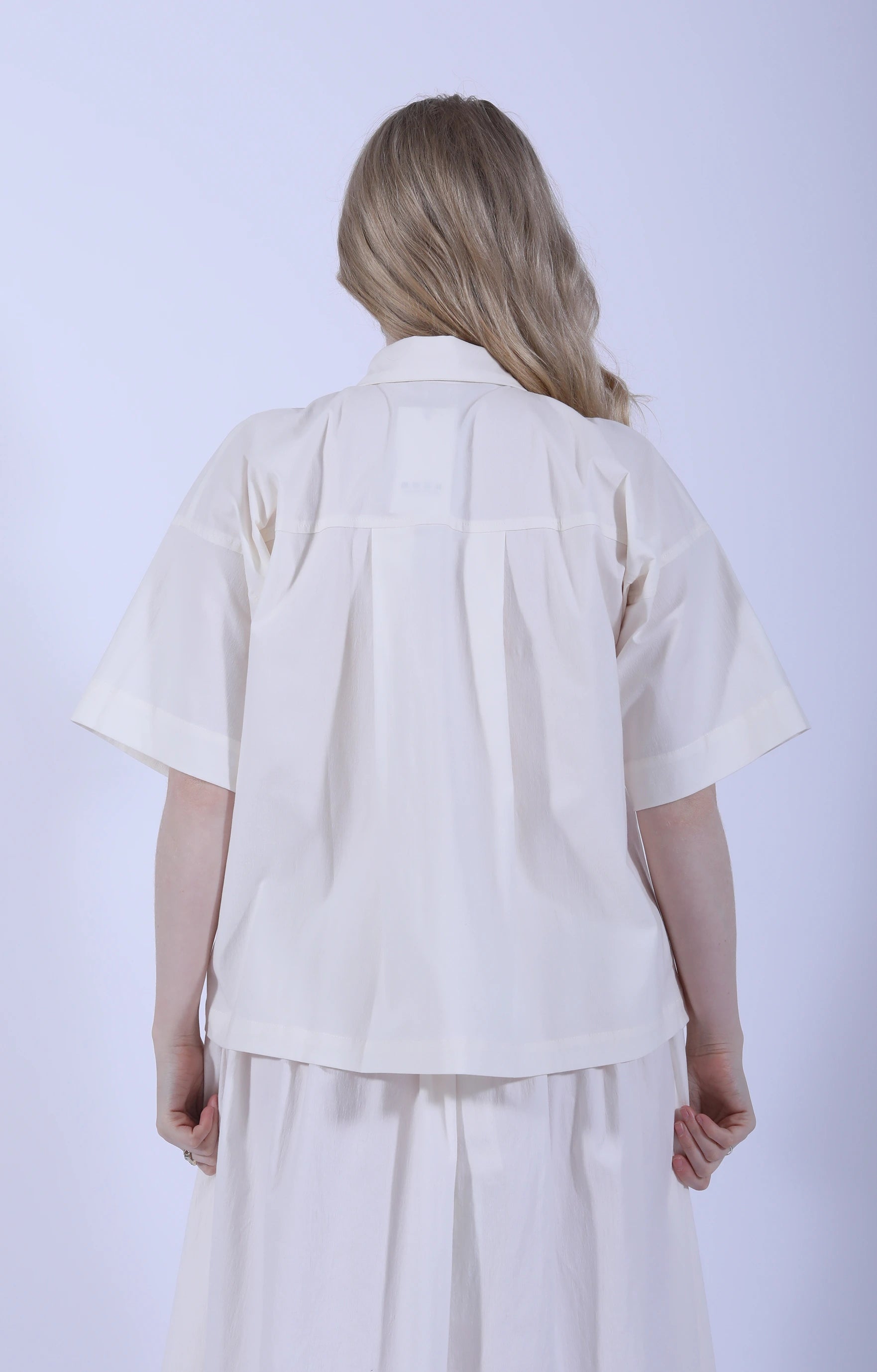 Cream White Collar Shirt