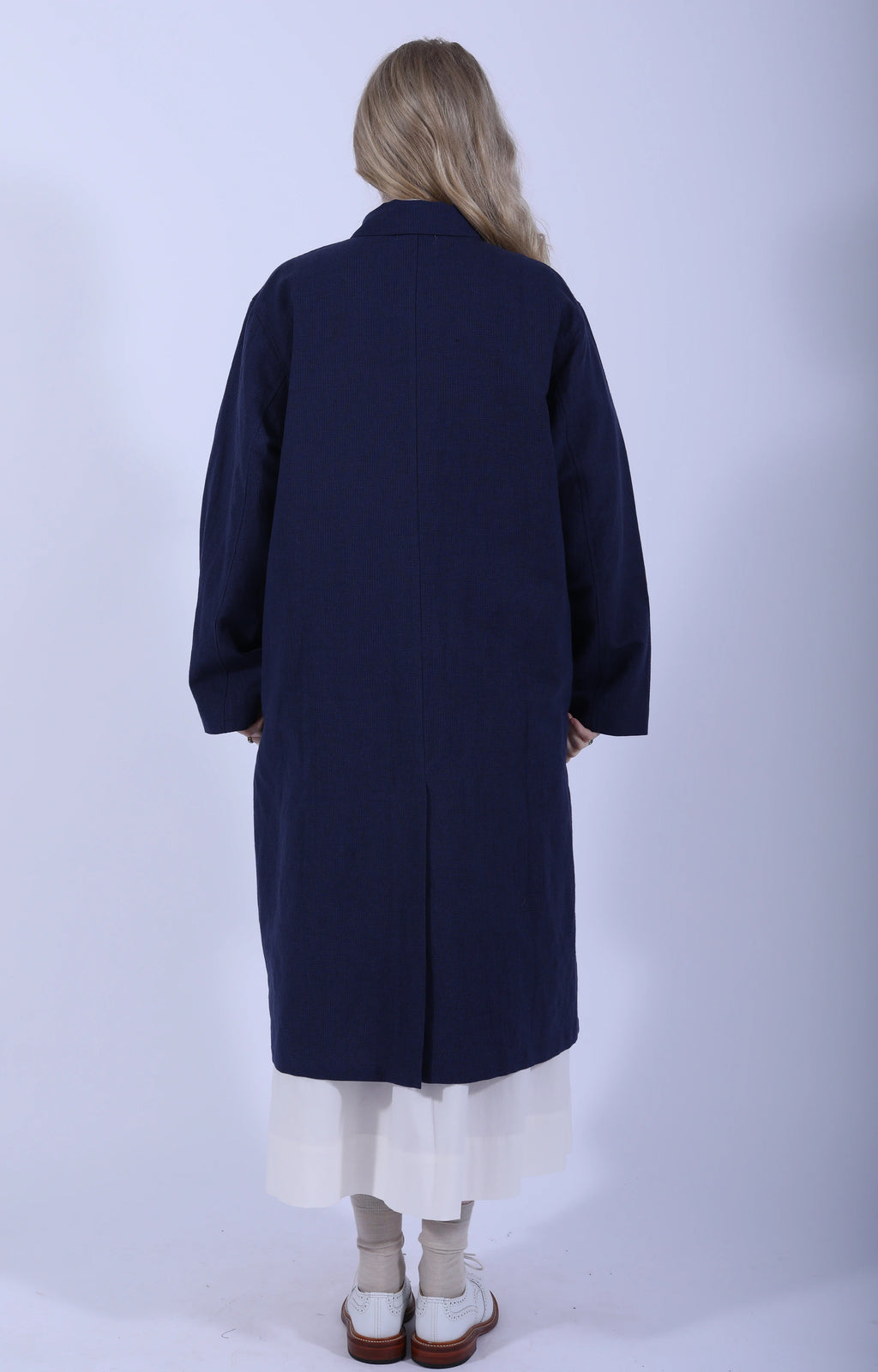Indigo Gingham Long Jacket