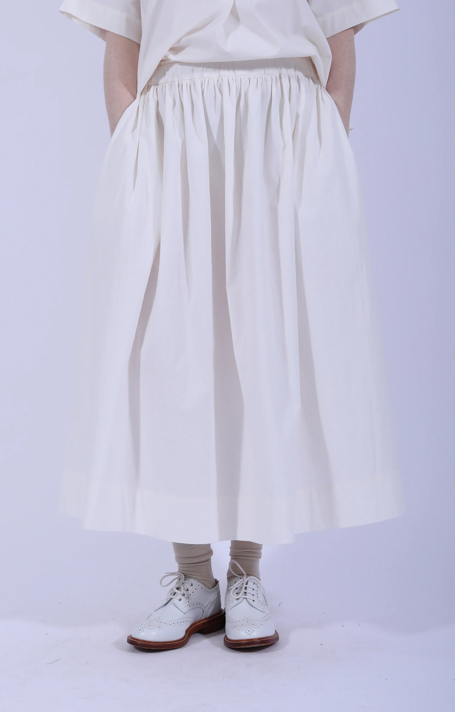 Cream White Skirt