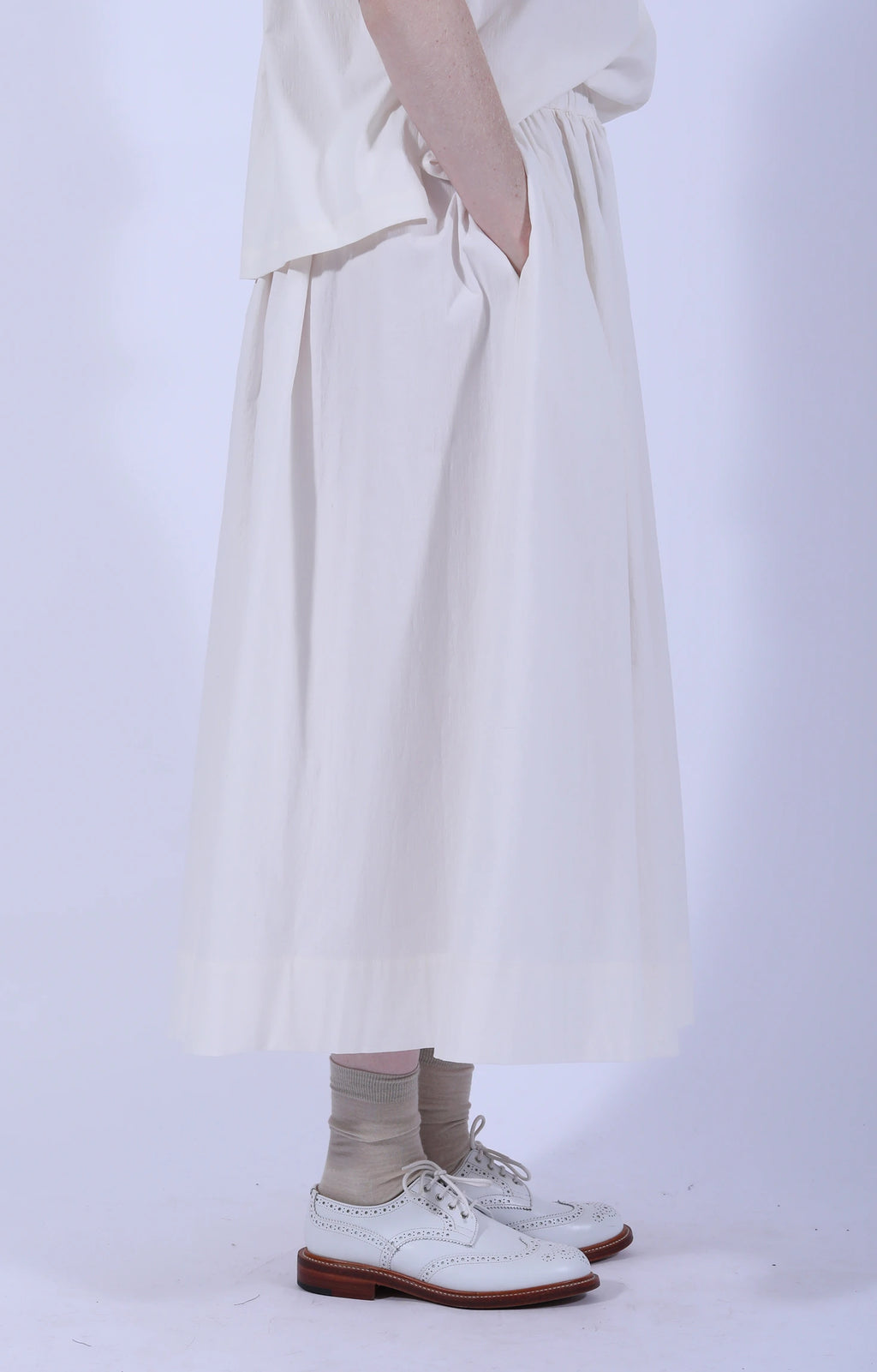 Cream White Skirt