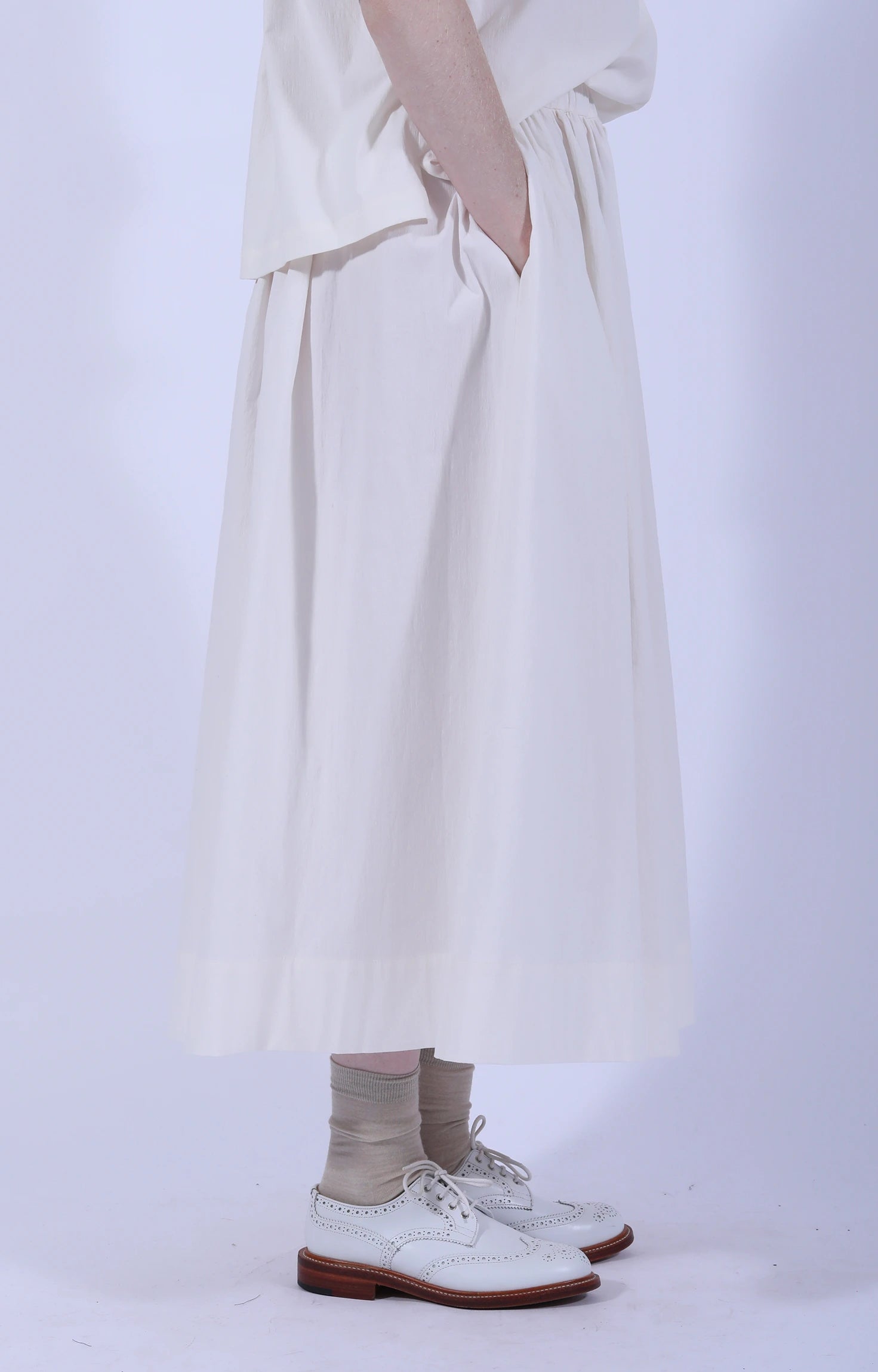 Cream White Skirt