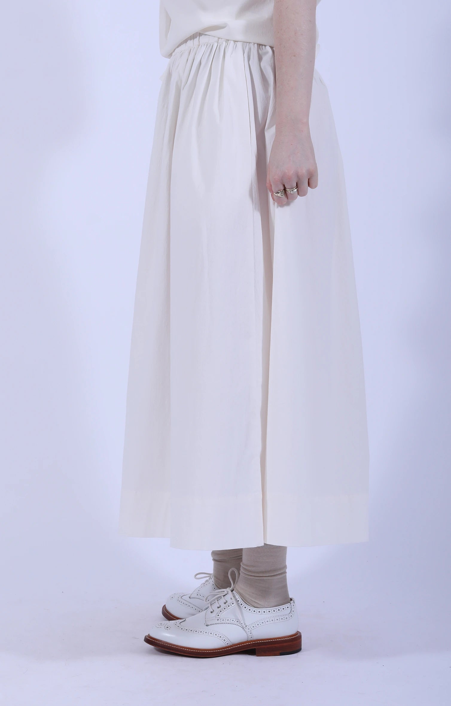 Cream White Skirt