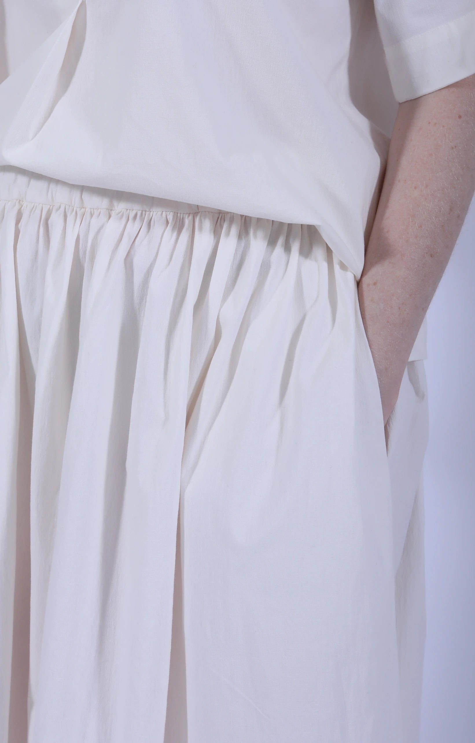 Cream White Skirt