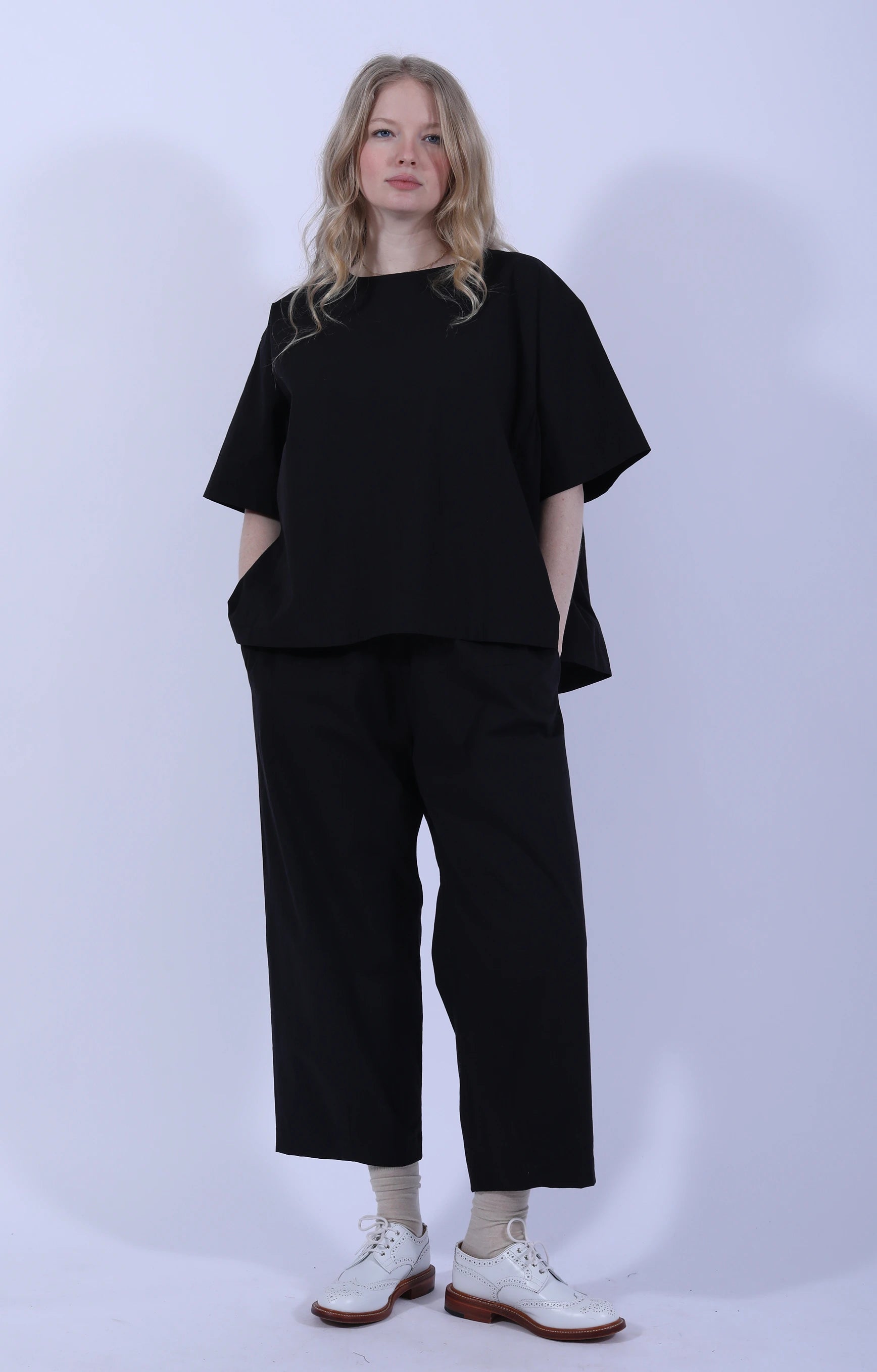 Side Gathers Top Black